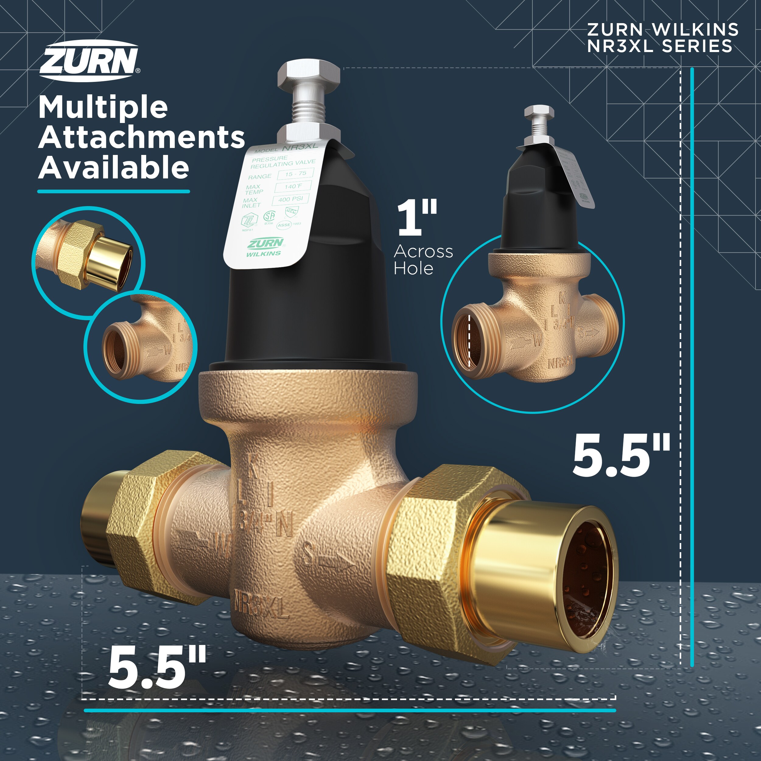 Zurn Wilkins Bronze 1-in Fnpt Pressure Reducing Valve