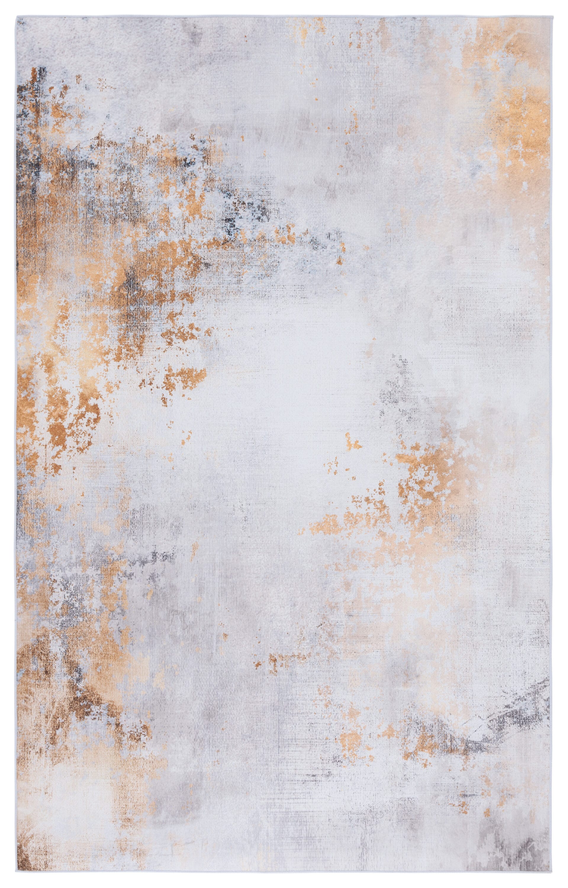 Tacoma 6' x 9' Gray and Gold Abstract Washable Area Rug