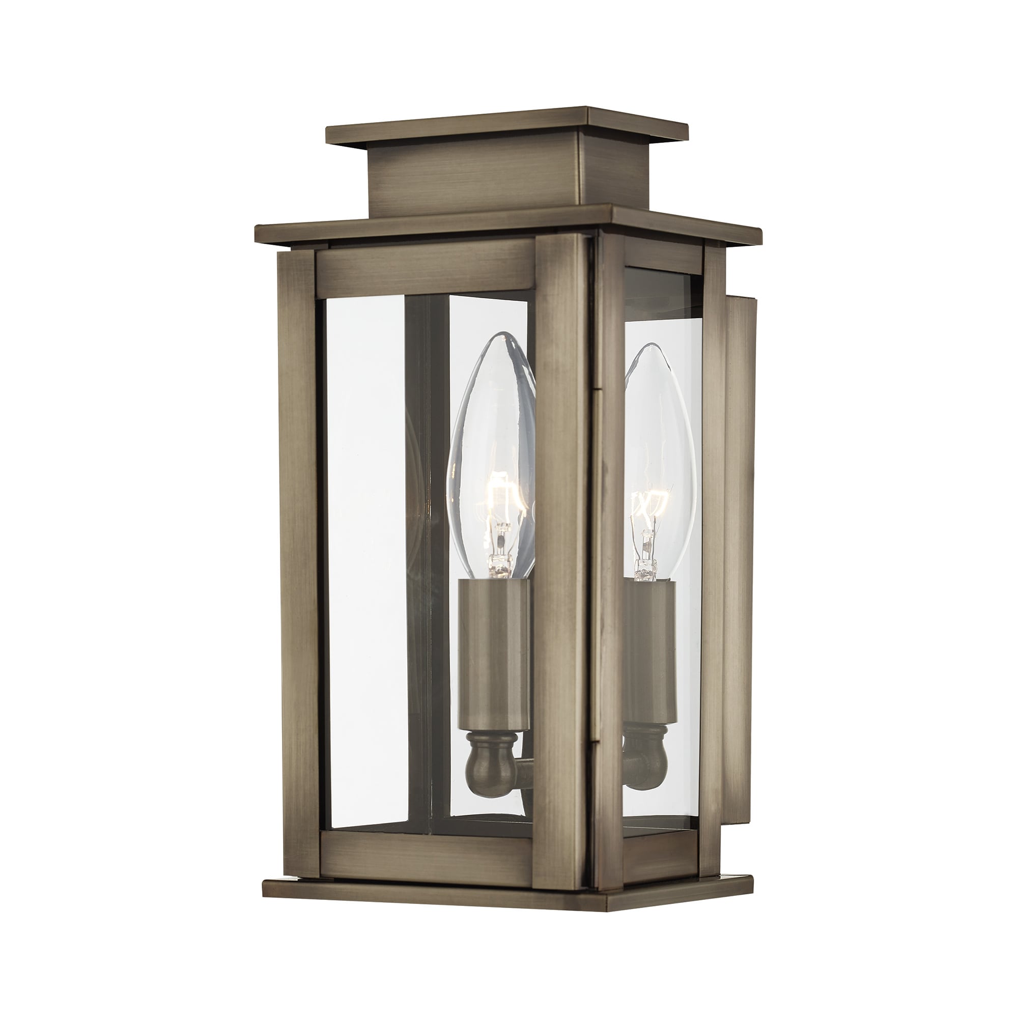 Livex Lighting 20191-29 Princeton 1 -Light 9-in H Gloss Pewter Hardwired Outdoor Wall Light