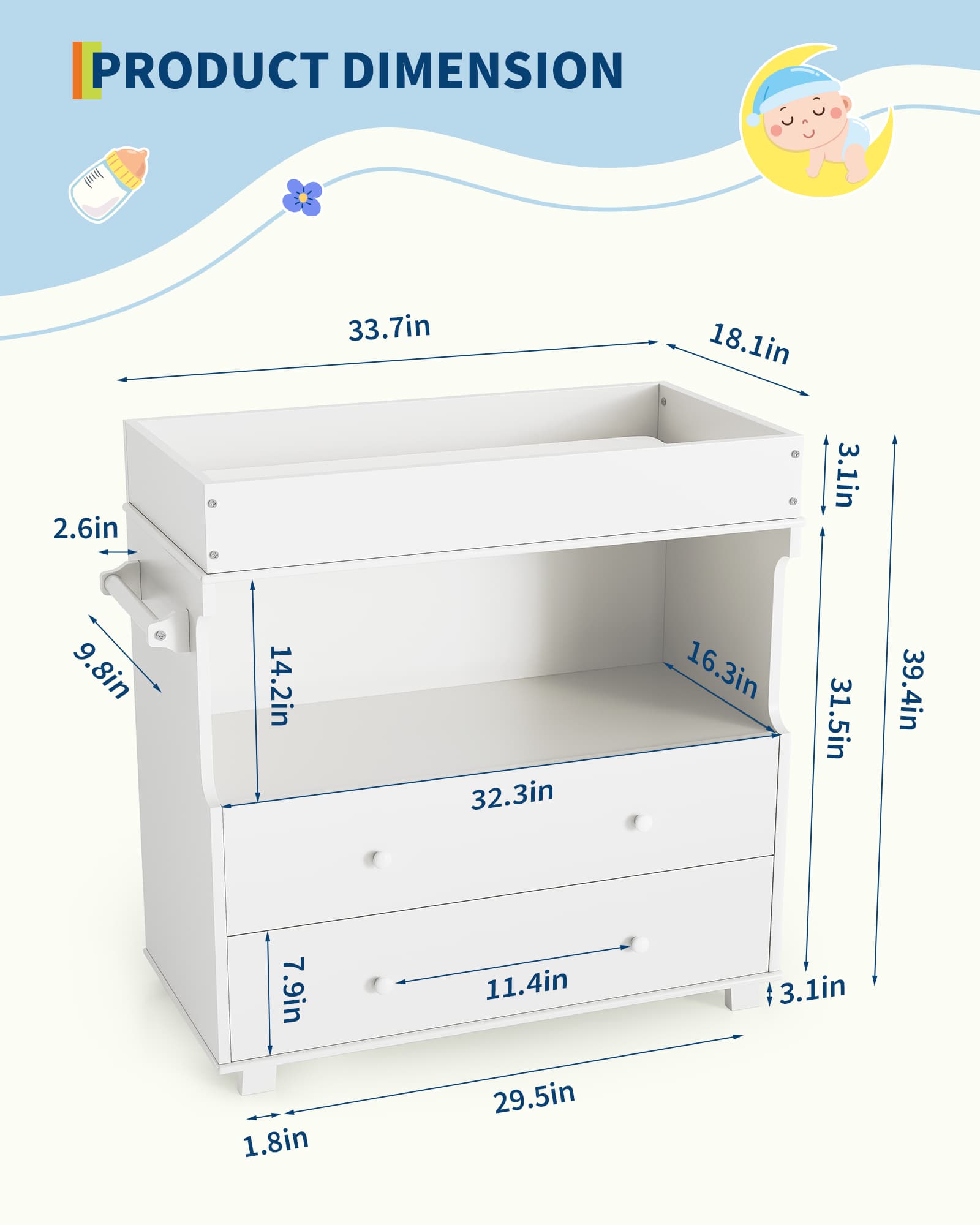 Qeetex SUN-PBP-3335BFAN Baby-Changing-Stations - View #2