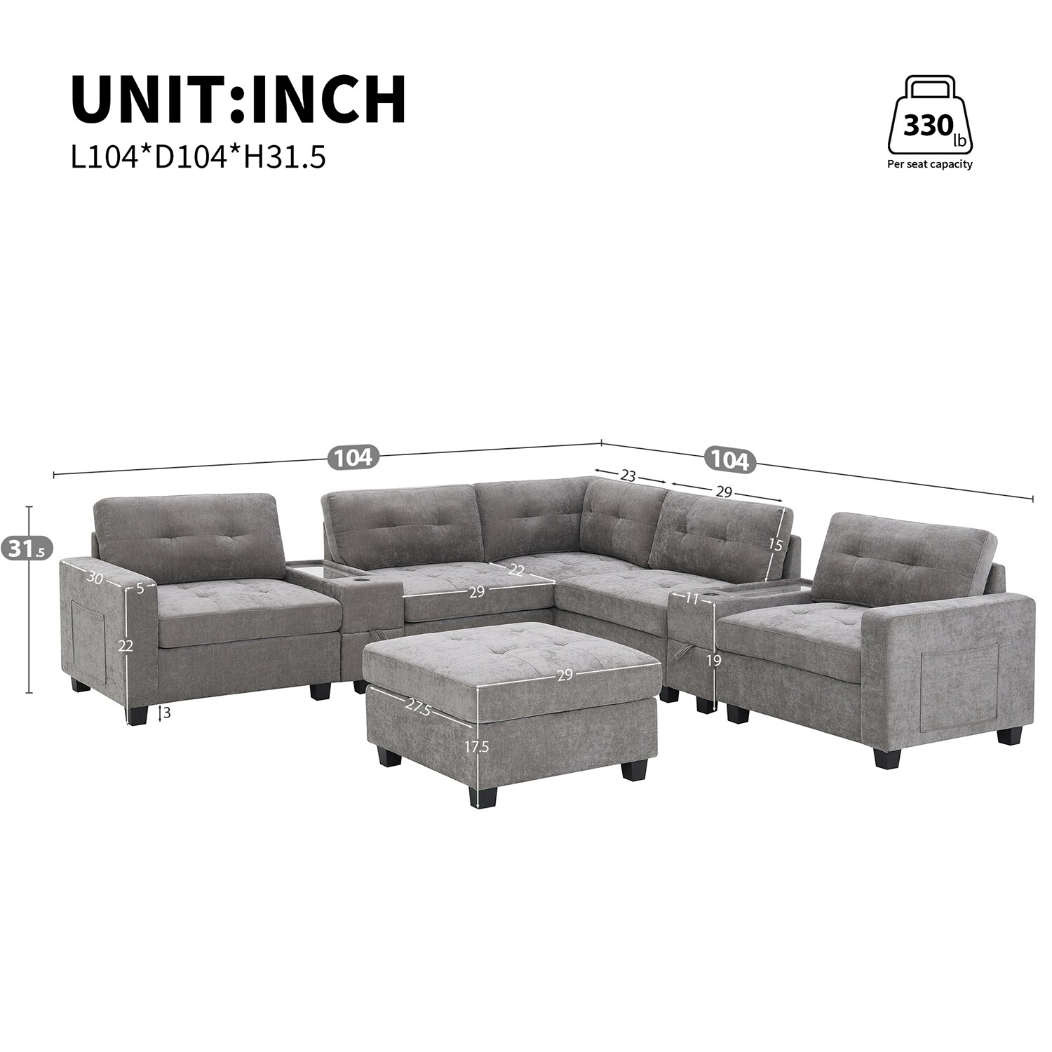 GZMR GZ-N7S360A Sofas-Loveseats - View #10