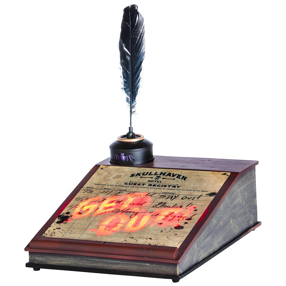 Gemmy 222793 11.024-in Talking Haunted House Sculpture Haunted Hotel Registry