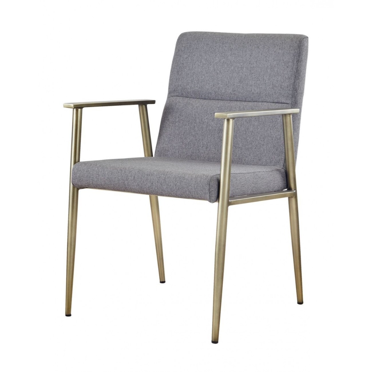 Contemporary/Modern Linen Upholstered Dining Side Chair (Metal Frame) in Gray | - HomeRoots 4000472225