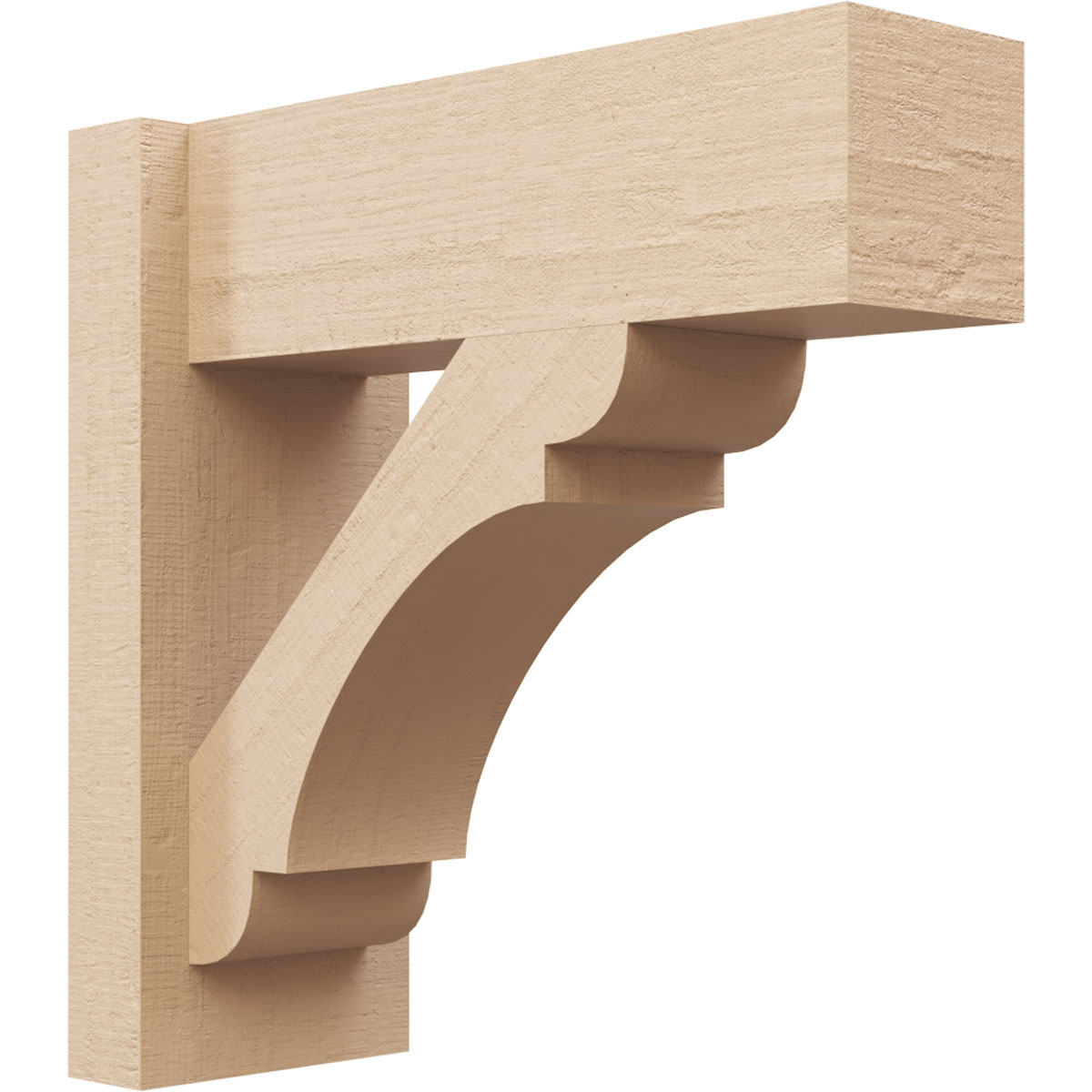 Ekena Millwork 2135856 Timberthane Rough Cedar Faux Wood Olympic Block Outlooker 6-in W x 16-in D x 16-in H Primed Tan