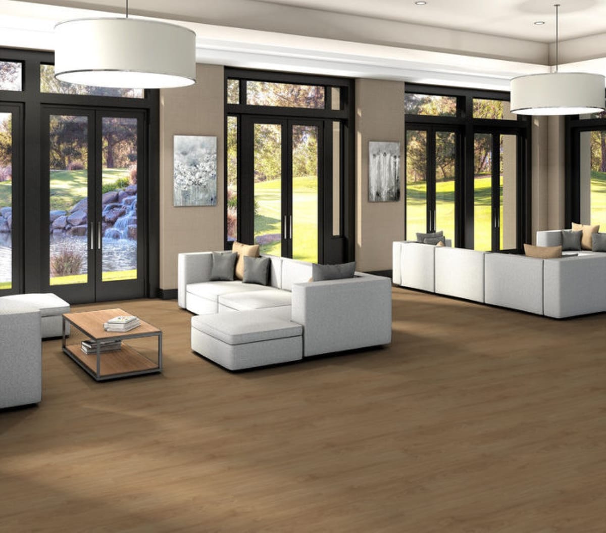 Shaw Boundless 8 Breezy Brown 8-mil x 7-in W x 48-in L Waterproof Glue Down Luxury Vinyl Plank Flooring (34.98-sq ft/ Carton)