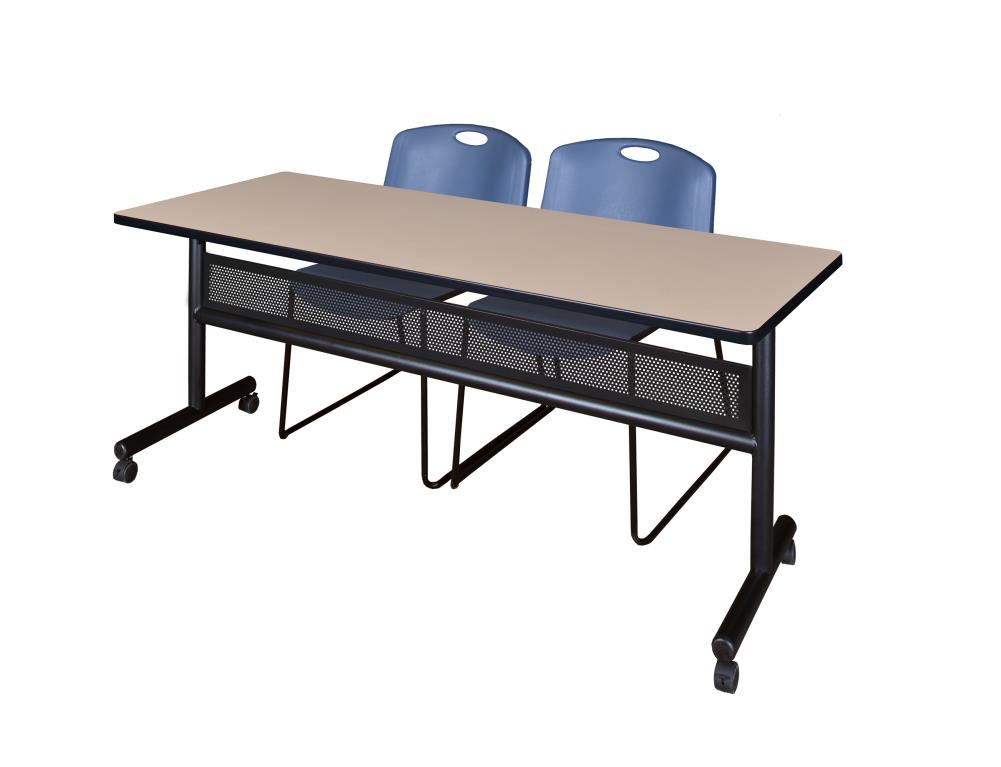 Regency MKFTM7224BE44BE Training Off-white 4-Person Training Table (72-in W x 29-in H)