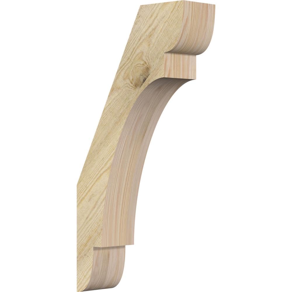 Ekena Millwork BRC04X12X24OLY00RDF 4-in x 12-in x 24-in Douglas Fir Unfinished Wood Olympic Rough Sawn Knee Brace