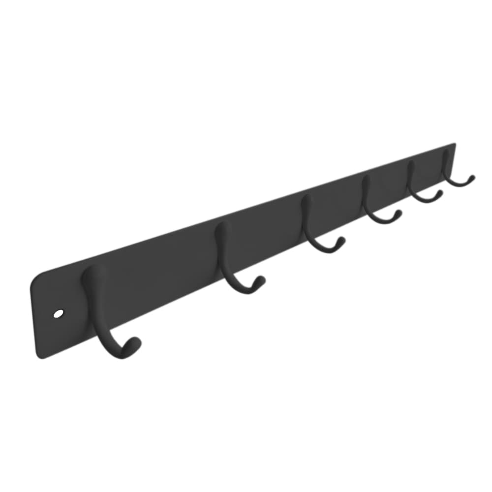 Style Selections 46319PKXLG 6 -Hook 18.11-in x 1.77-in H Black/Black Decorative Wall Hook ( 15-lb Capacity)