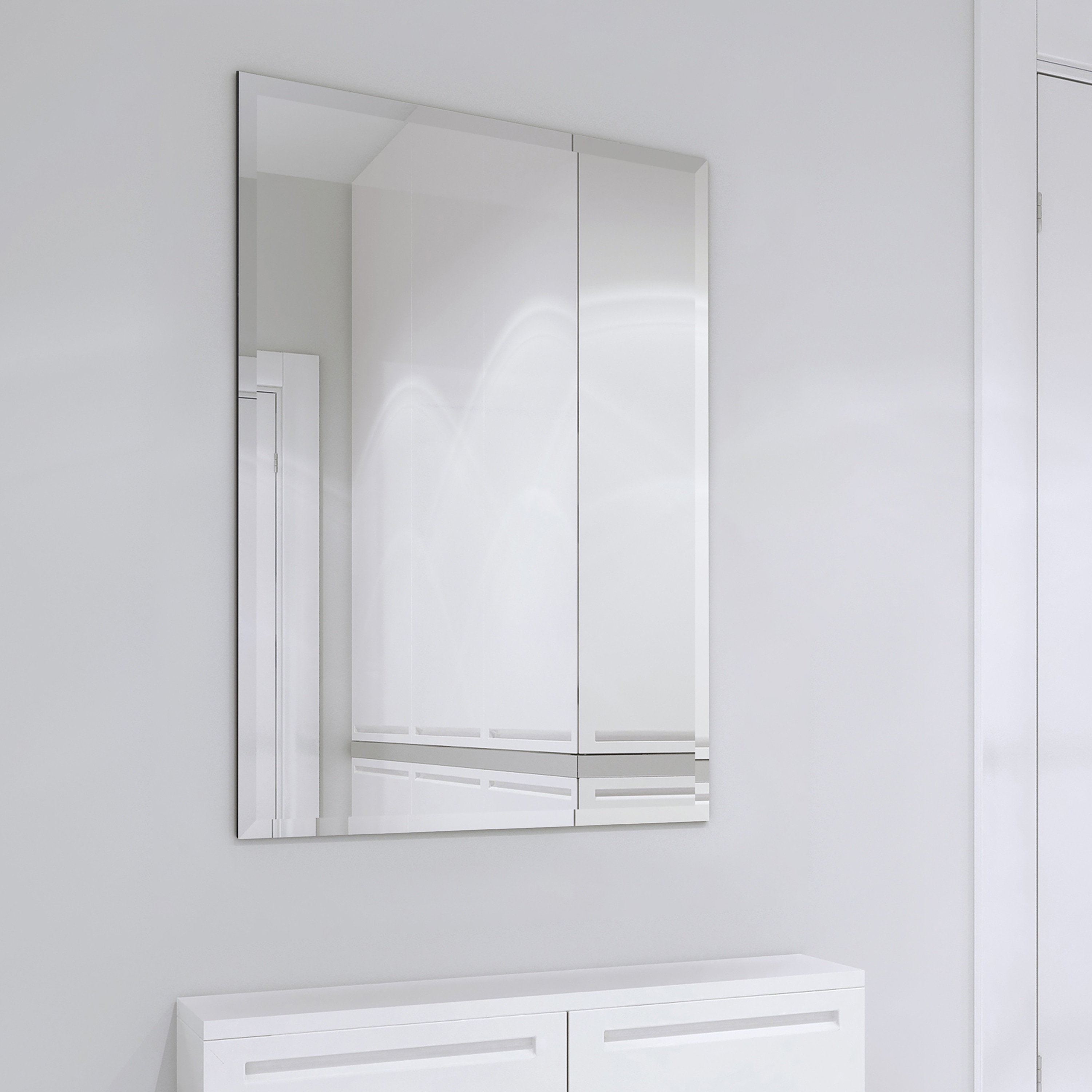 Elegant 30" x 40" Frameless Beveled Prism Rectangular Wall Mirror