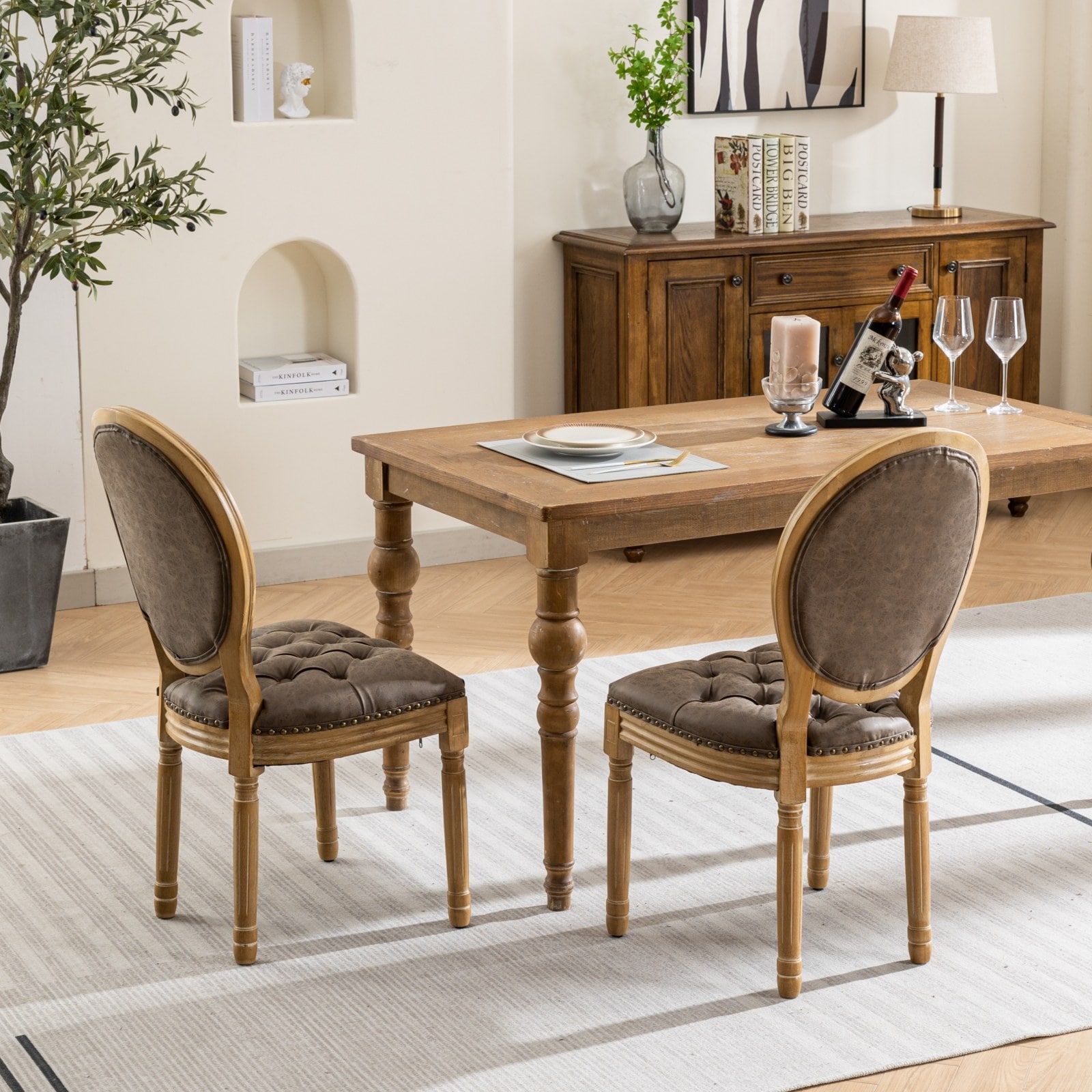Hrinhom HC-W7004-BROWN Dining-Chairs - View #3