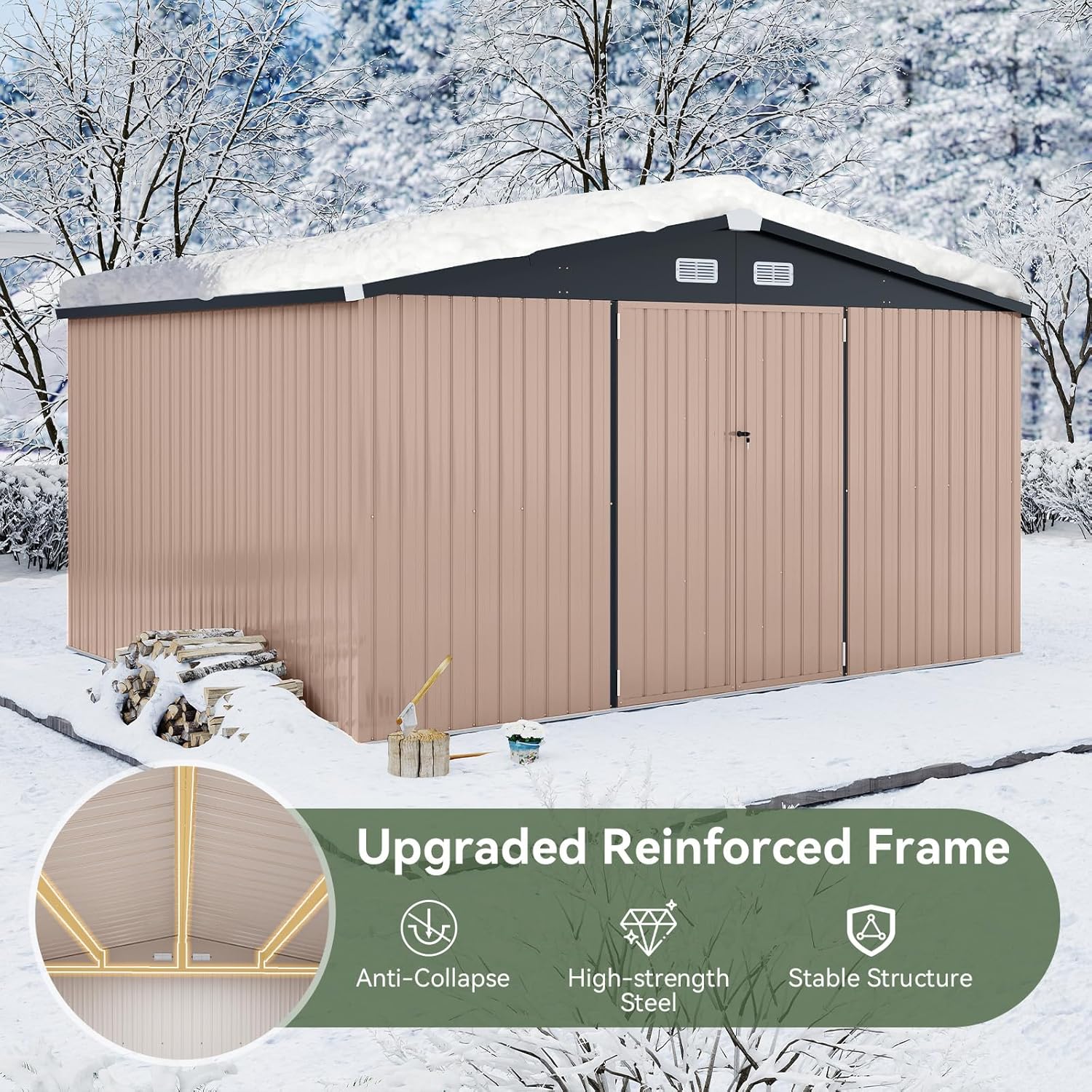 AOXUN AX-30312G Metal-Storage-Buildings-Sheds - View #4