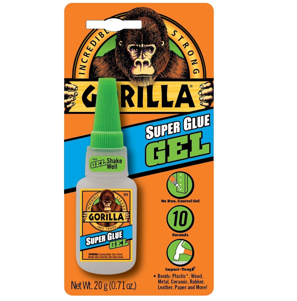 Gorilla Super Glue Gel, Clear, 20g Bottle - Shock Resistant, Quick Dry,  Multi-use, Heat Resistant, Weather Resistant in the Super Glue department  at