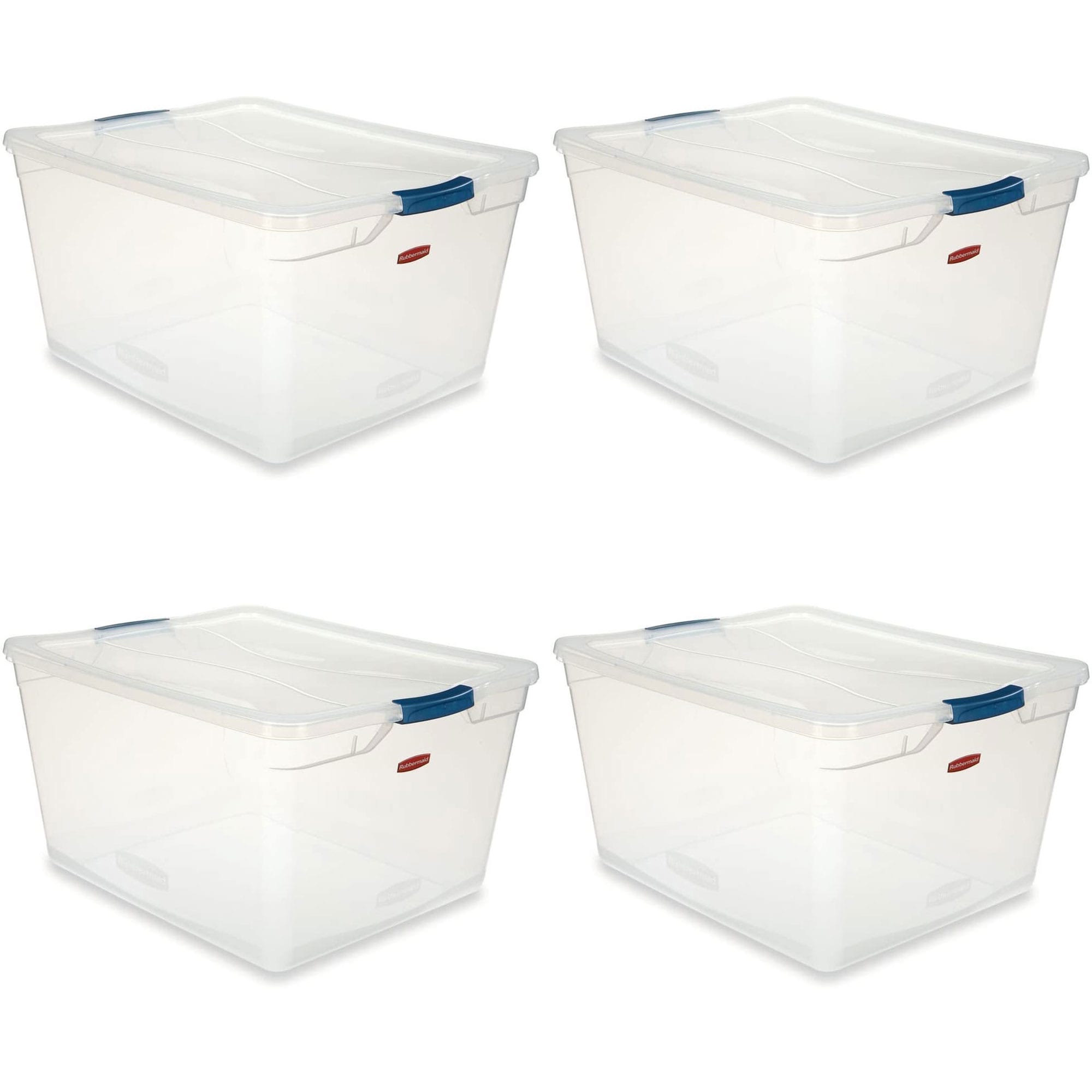 Rubbermaid 4-Pack 18.63-in W x 12.25-in H x 23.5-in D Clear Plastic  Stackable Bin at