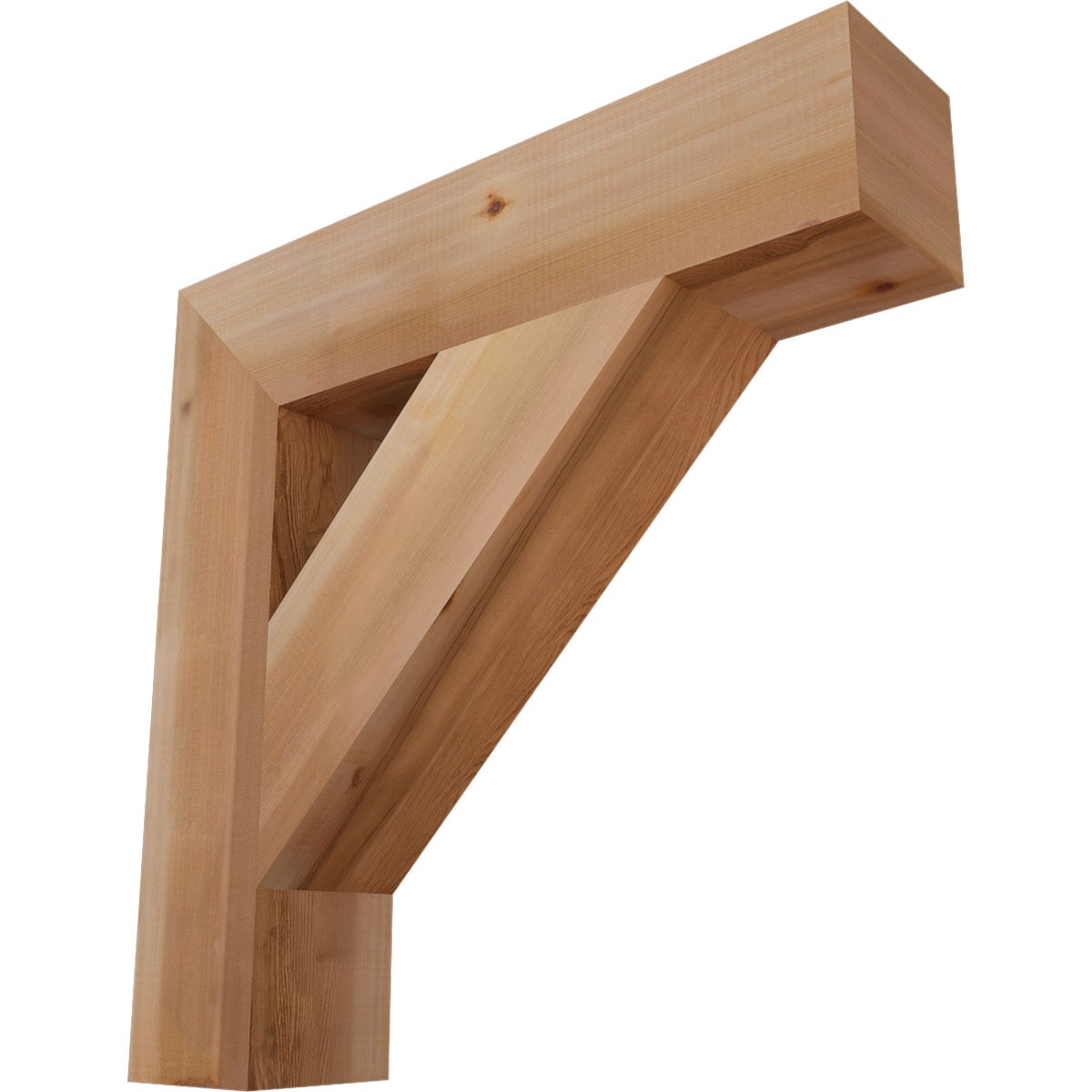 Ekena Millwork BKT06X28X28TRA05SWR Traditional block smooth 5-1/2-in x 28-in x 28-in Western red cedar Brown Wood Standard bracket