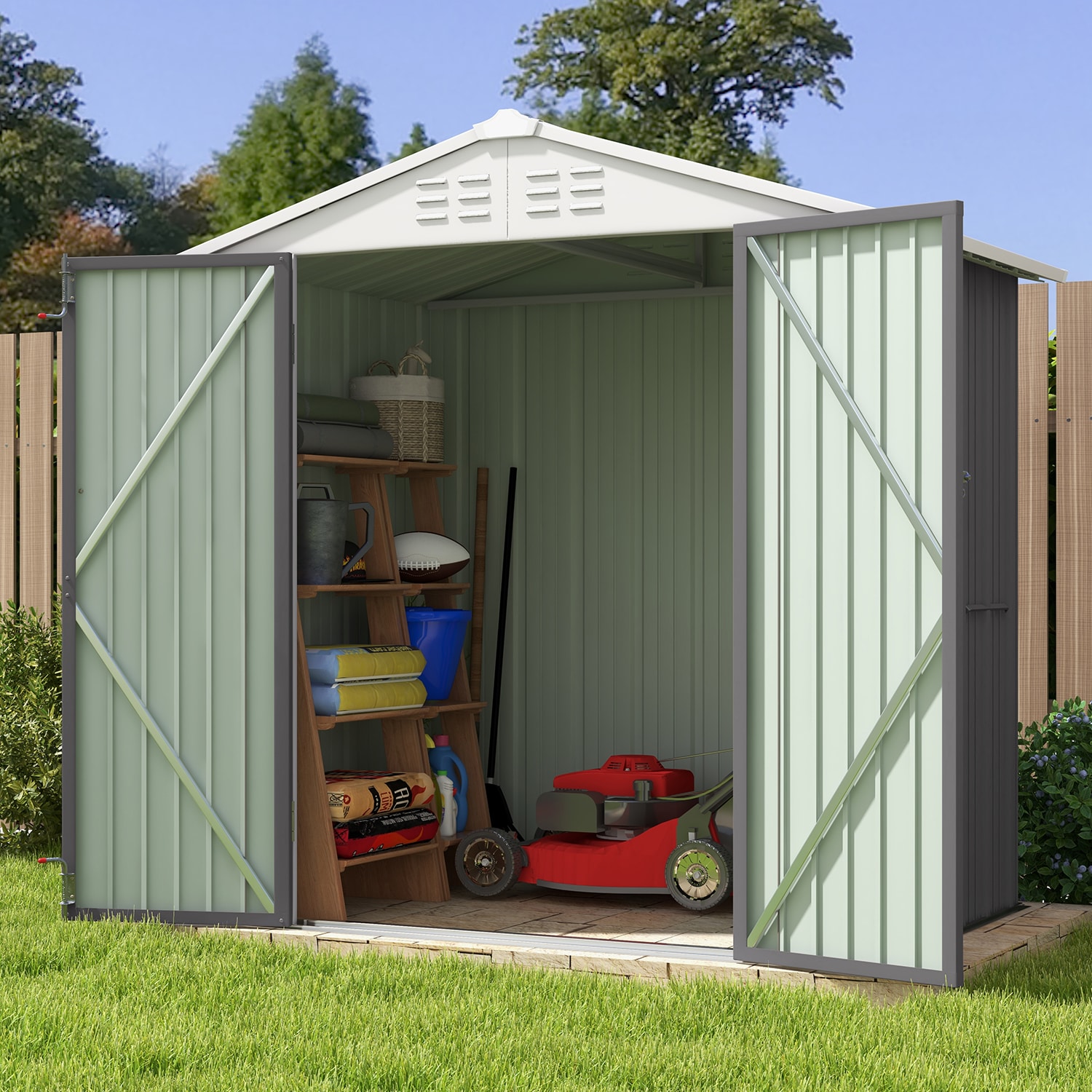 Patiowell 6-ft x 4-ft Galvanized Steel Storage Shed in the Metal ...