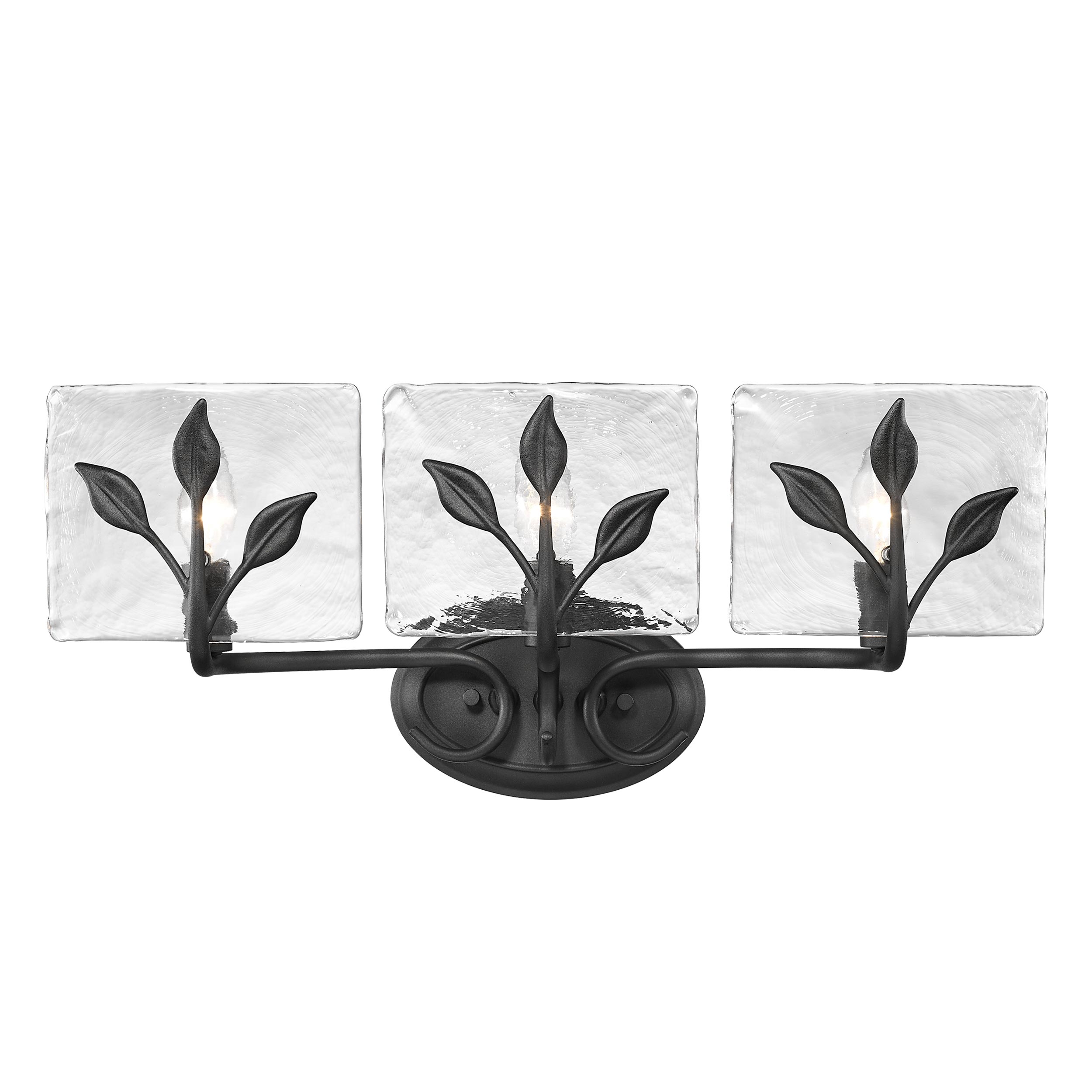 Golden Lighting 3160-BA3 NB-HWG Calla 7-in 3 -Light Black Transitional Vanity light