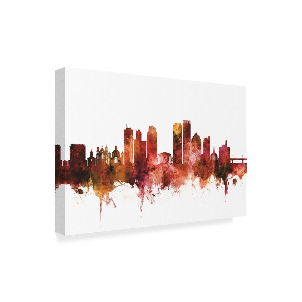 Trademark Fine Art Framed 16-in H x 24-in W Cityscape Print on Canvas ...