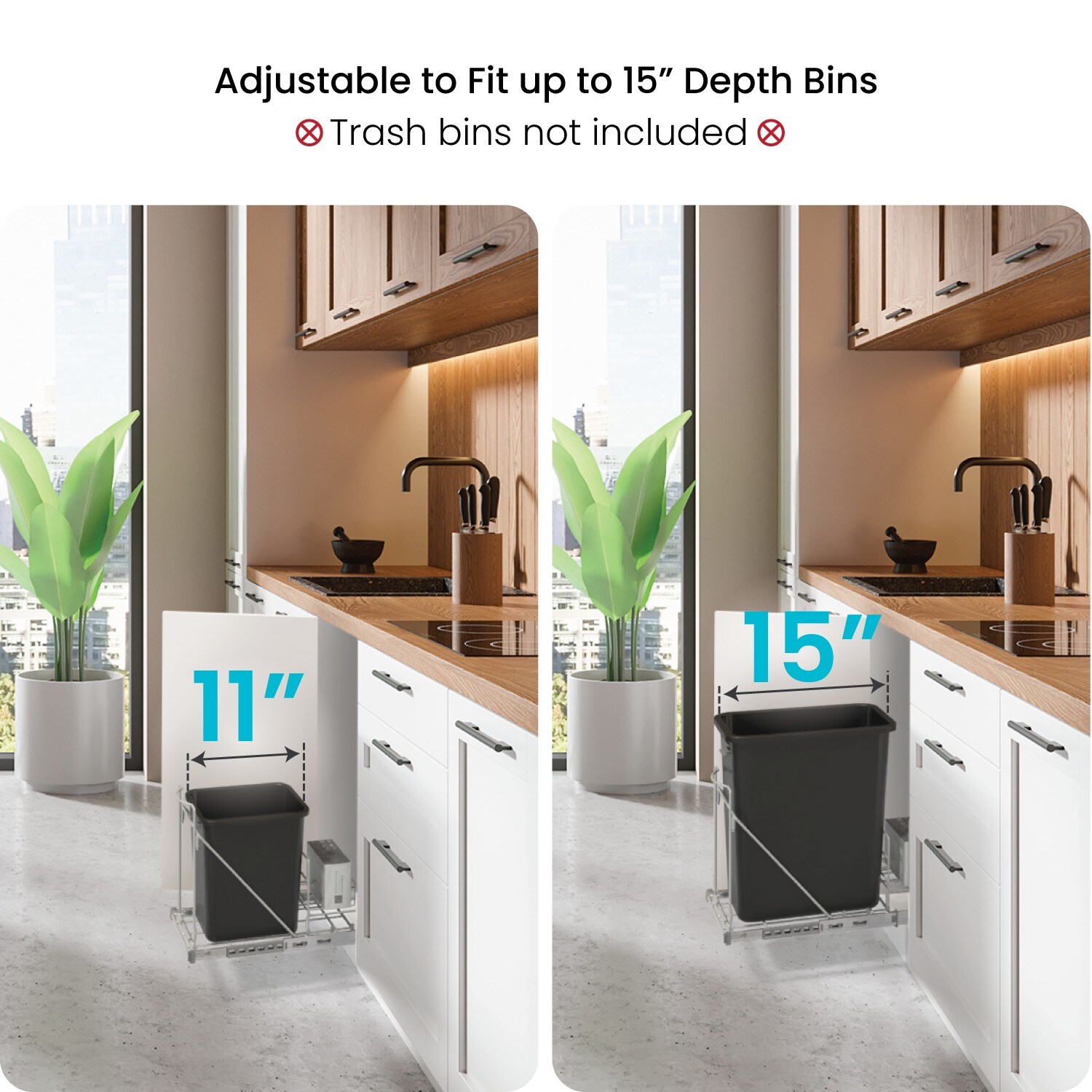 Home Zone Living VK40239U Pullout-Trash-Cans - View #7