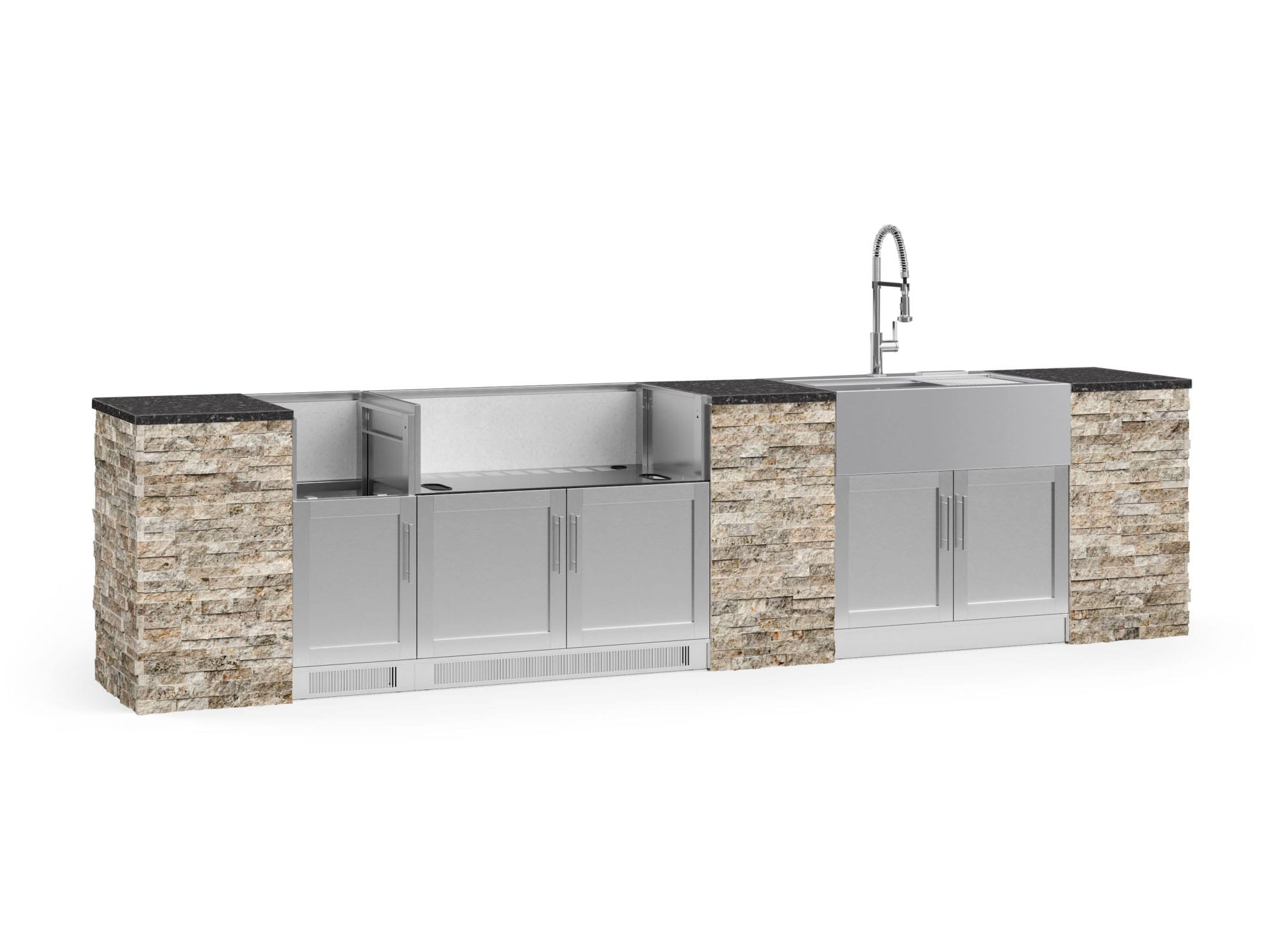 NewAge Products 69319 Signature Series Stainless Steel 11 -Piece 149.16-in W x 25.5-in D x 58.64-in H Modular Outdoor Kitchen Set