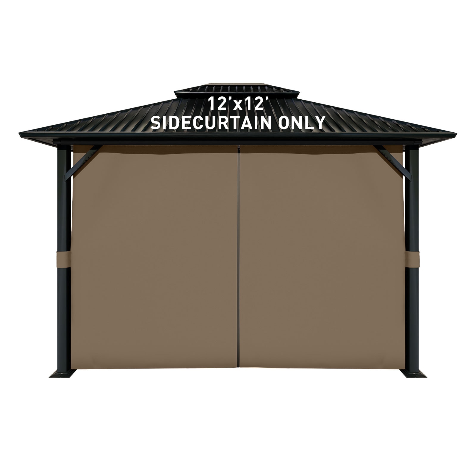 Aoodor A032-PBNBN 12.0-in x 12.0-in Gazebo Universal Curtain Brown Gazebo curtains