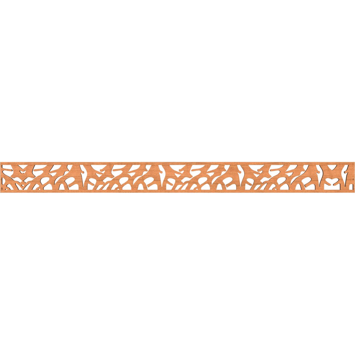 Ekena Millwork MLDA04X46MATCH Manton Fretwork Flat Trim 4-in x 3.87-ft Cherry Brown Unfinished 2156258 Pierced Wall Panel Moulding