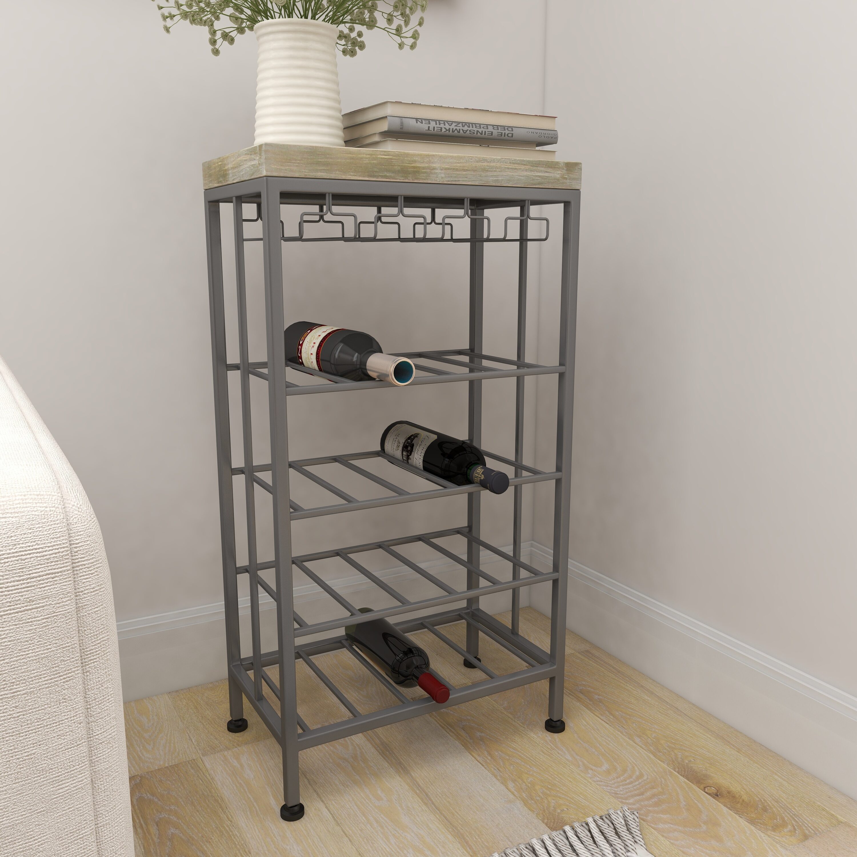 Grayson Lane 20 Bottle Gray Iron Wine Rack in the Wine Storage