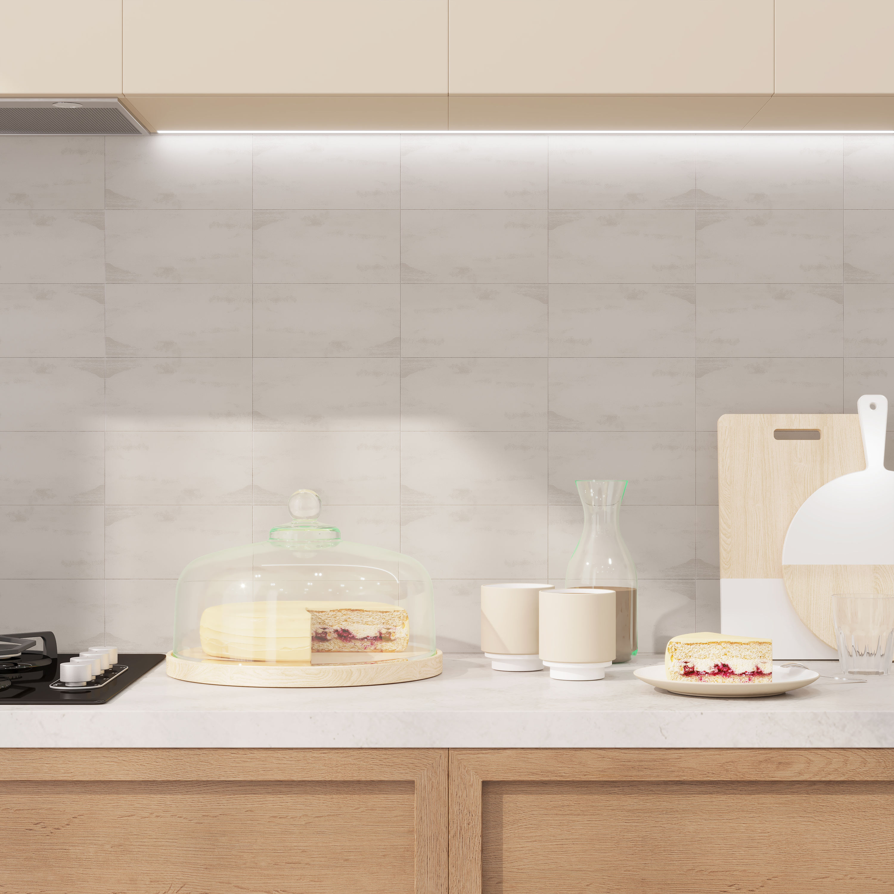 Florence Light Gray Marble Look Peel and Stick Wall Tile