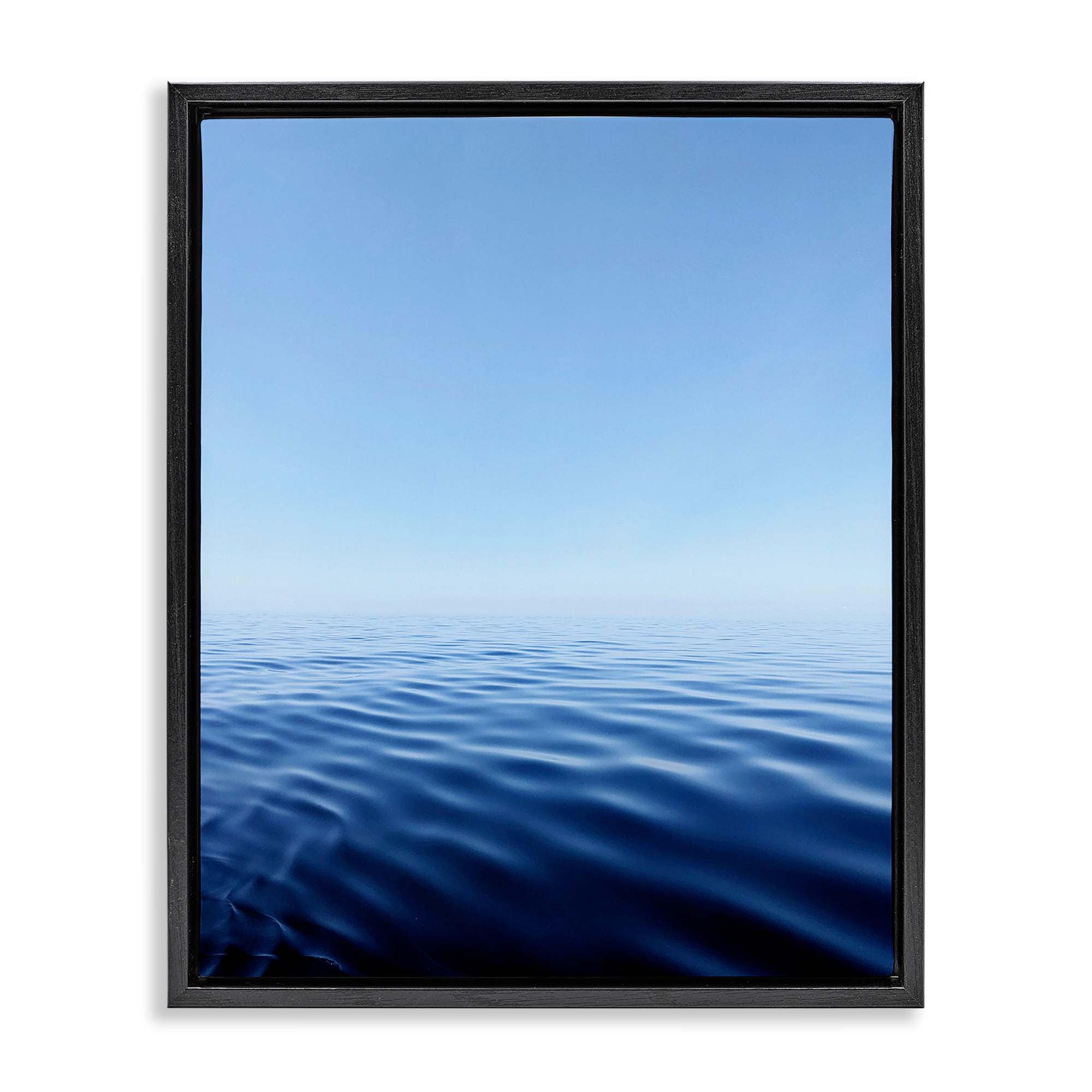 Stupell Industries BS-837-FFB-16X20 Cool Blue Ocean Ripples Black Framed Floater Canvas Wall Art By Kali Wilson 17 x 21