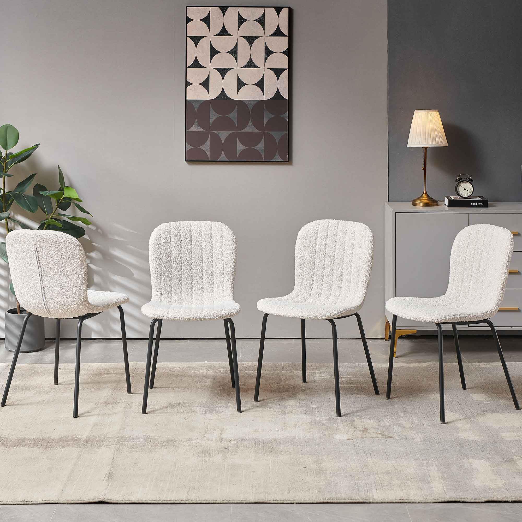 OMOMMD Dining Chairs Set of 4 Metal Legs Space Saving Modern Kitchen