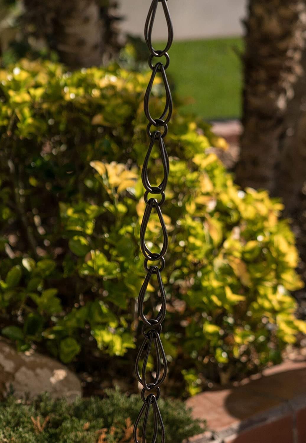 Black Aluminum Teardrop Rain Chain 8.5 Feet