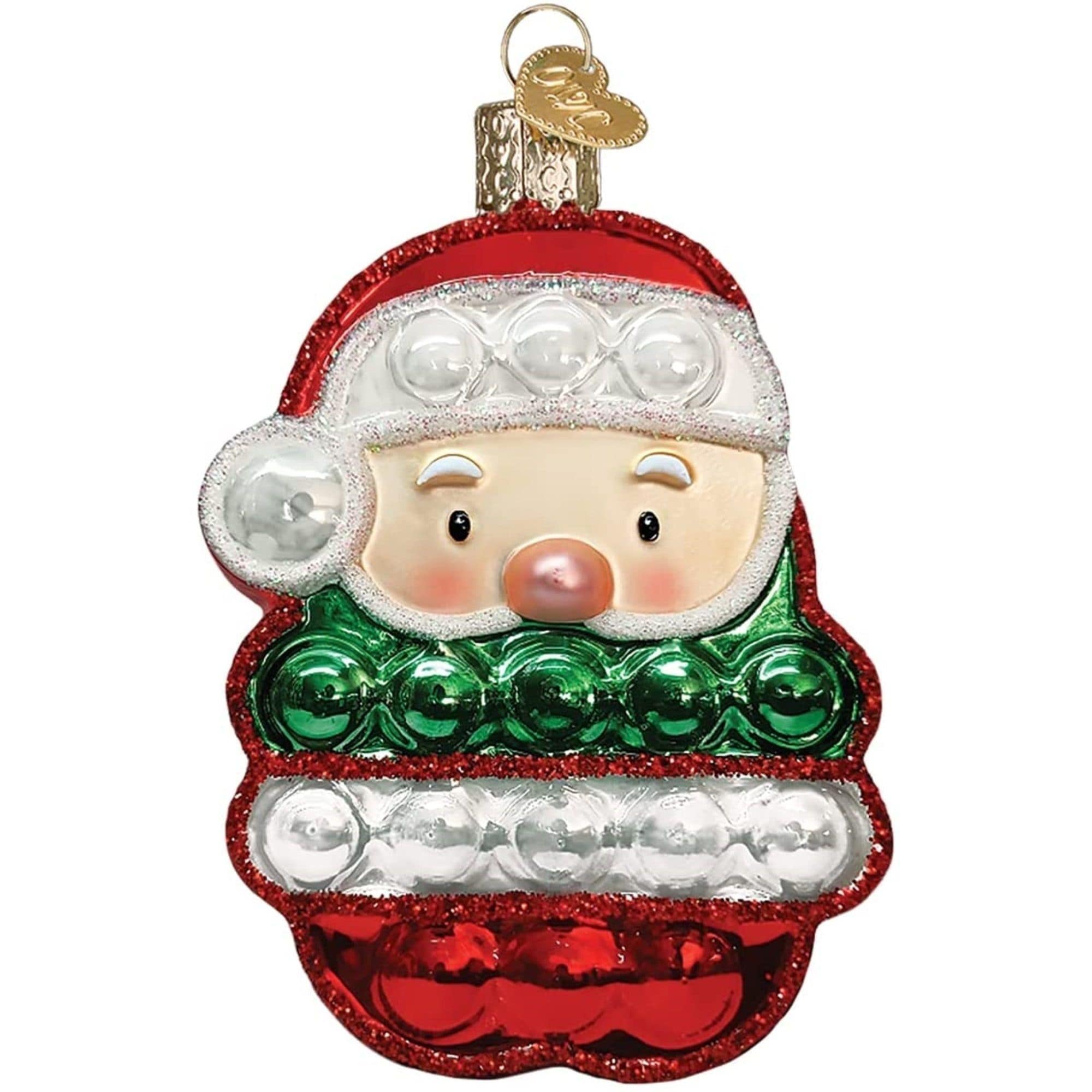 Old World Christmas 729343441843 Blown Glass Ornament for Christmas Tree - Santa Popper