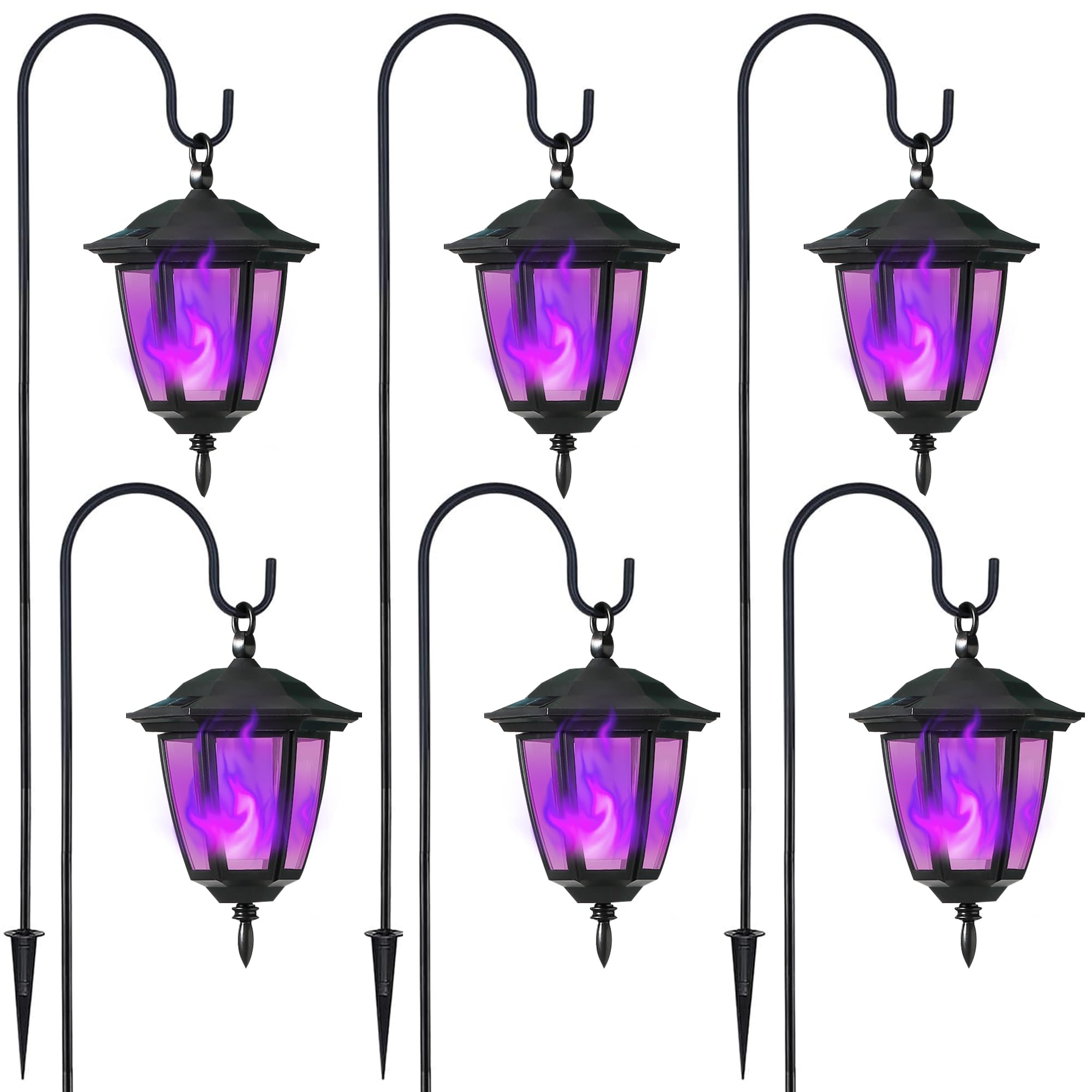 IJBUHV Solar Hanging Lanterns Flickering LED Garden Lights