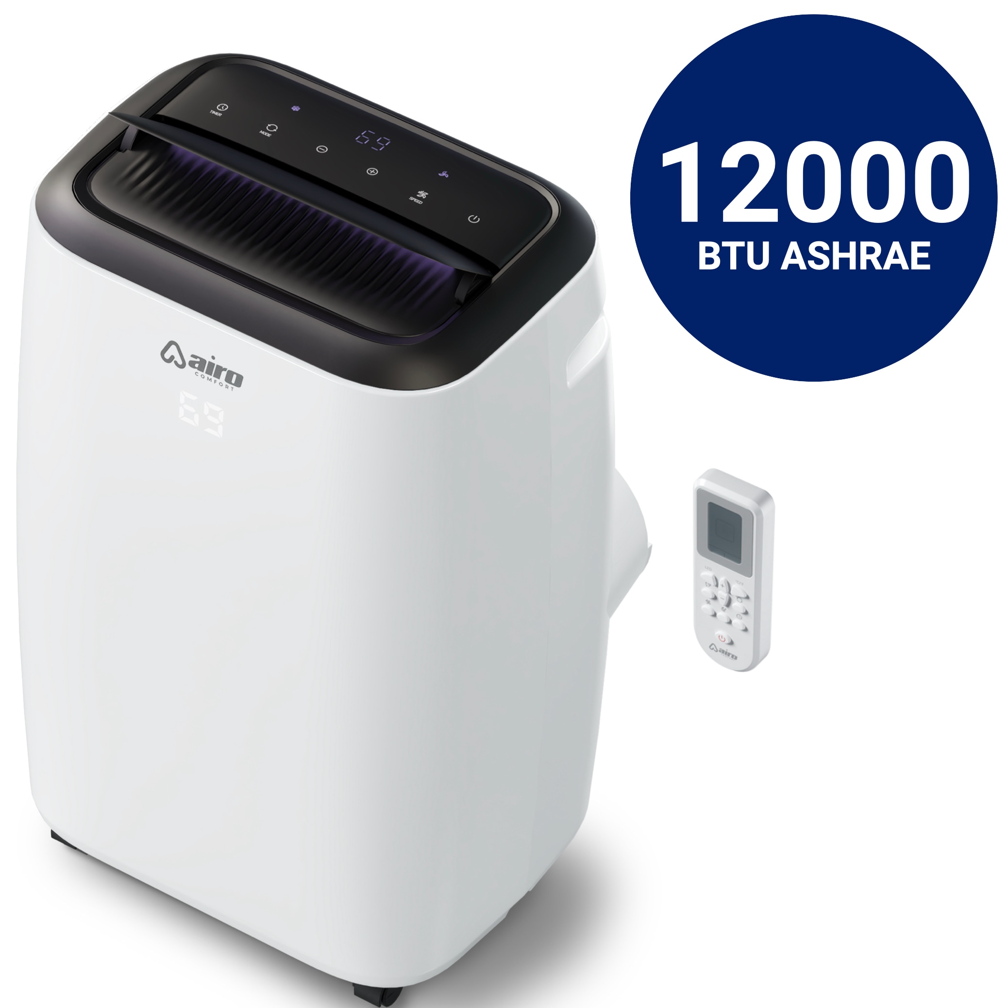 AIRO COMFORT AC13AWS25 8000 BTU DOE 120-Volt Vented Large Room Portable Air Conditioner Remote Included