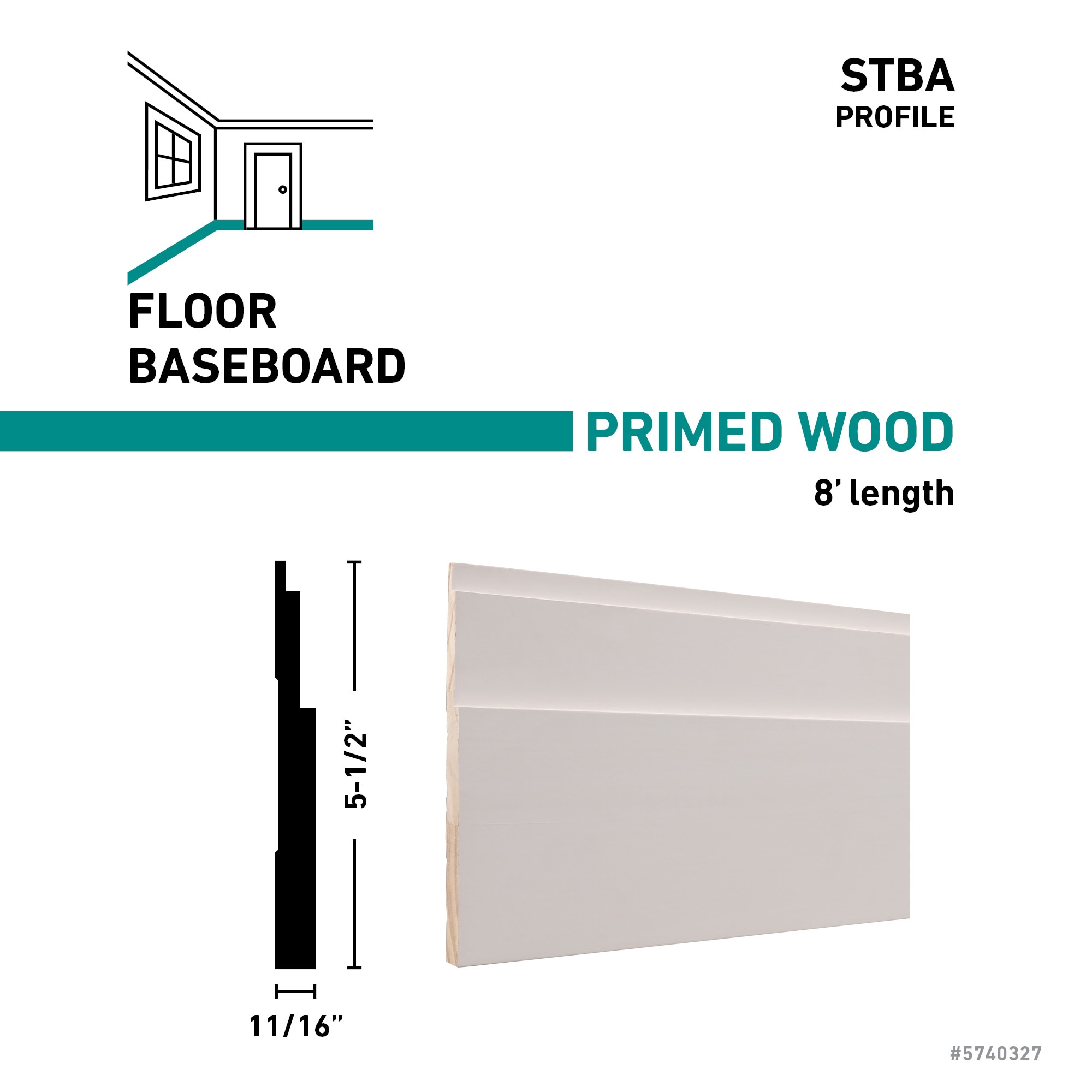  5STBA 8 FJPMD Baseboard-Moulding - View #3