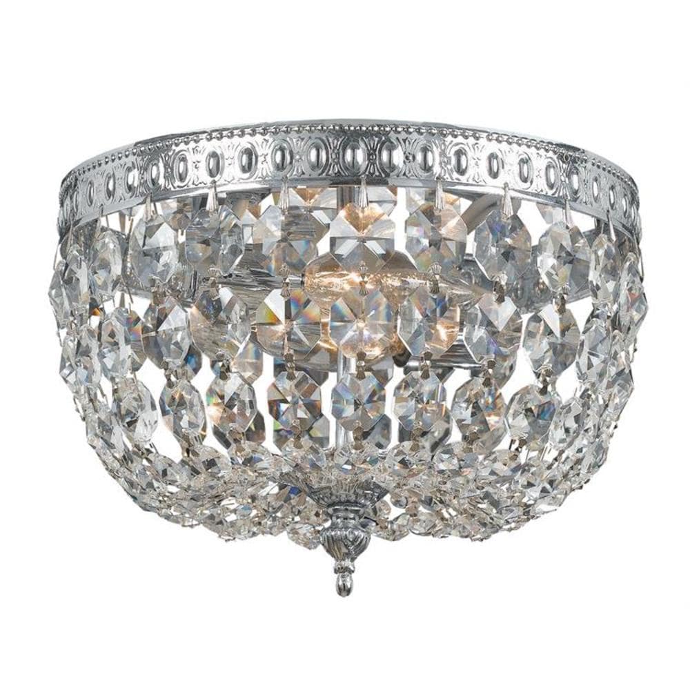 Crystorama 710-CH-CL-MWP Ceiling Mount 2 -Light 10-in Polished Chrome Flush Mount Light