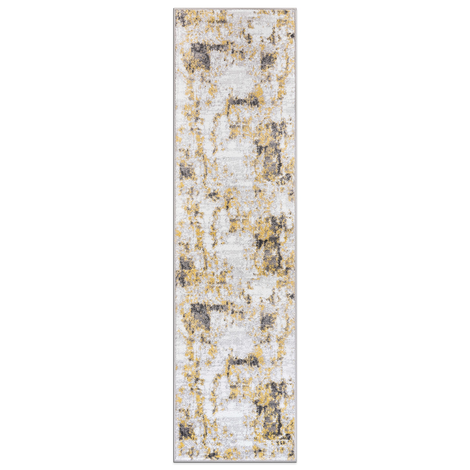 World Rug Gallery 937YELLOW2X7 2 x 7 (ft) Loomed Polypropylene Yellow Rectangular Indoor Abstract Global Runner rug
