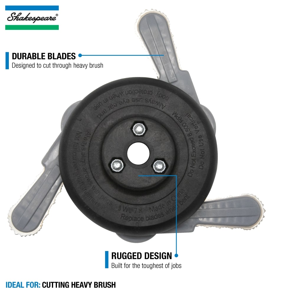 Shakespeare Universal Fit Metal Blade String Trimmer Head for Heavy Brush and Weeds - Easy Installation - Fits Most Gas Trimmers