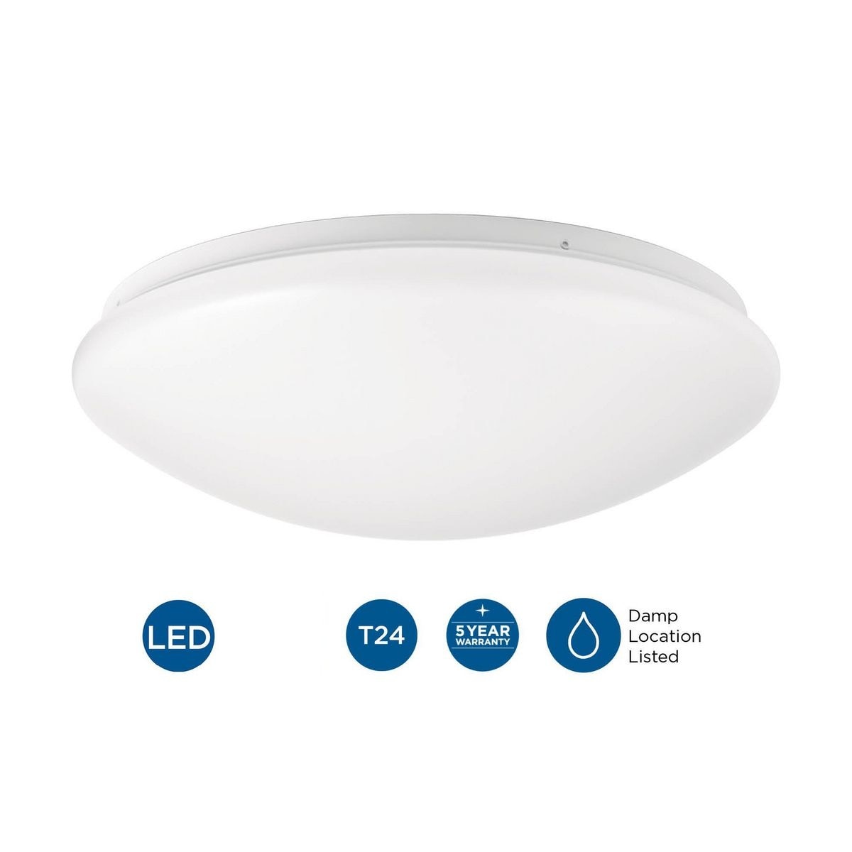 White Glass LED Drum Flush Mount Ceiling Light