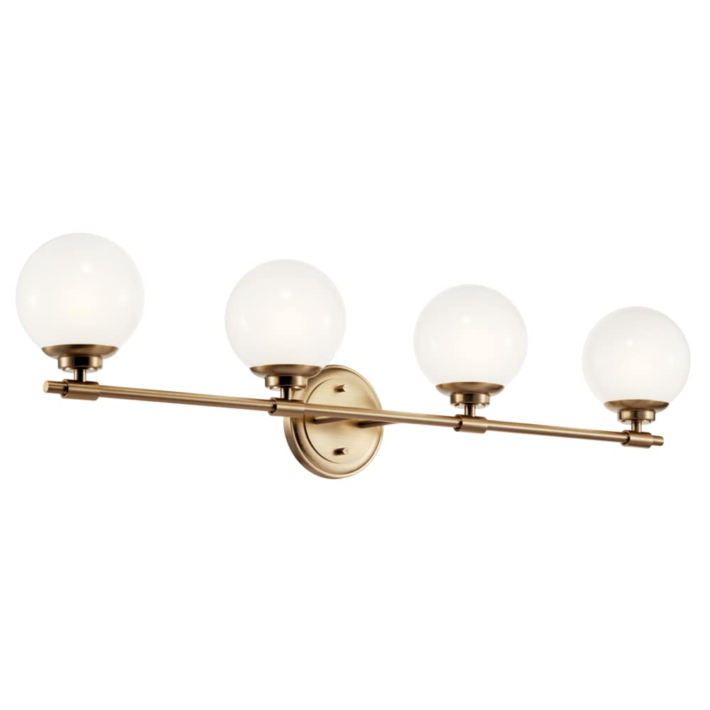 Kichler 55173CPZ Benno 34-in 4 -Light Brass Industrial Vanity light