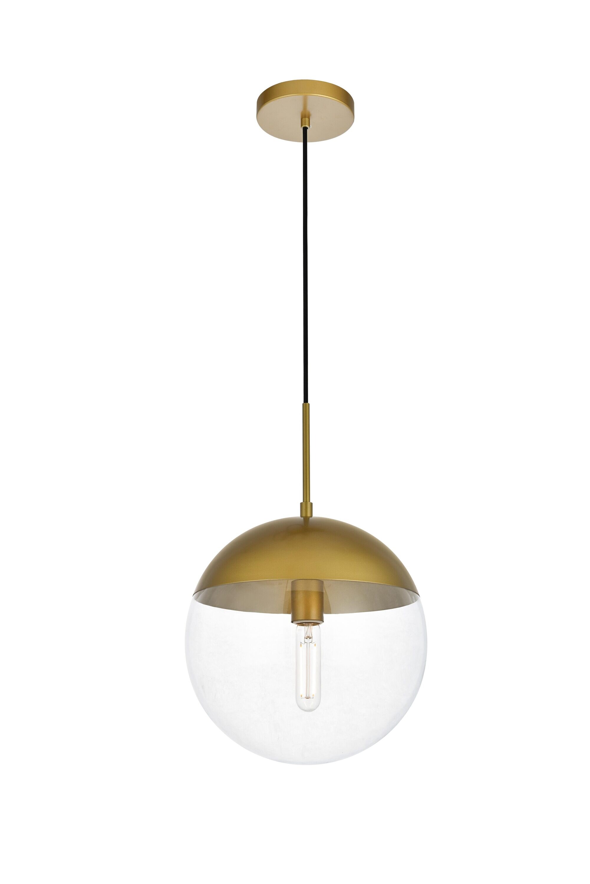 Elegant Brass Pendant Light with Clear Glass Shade