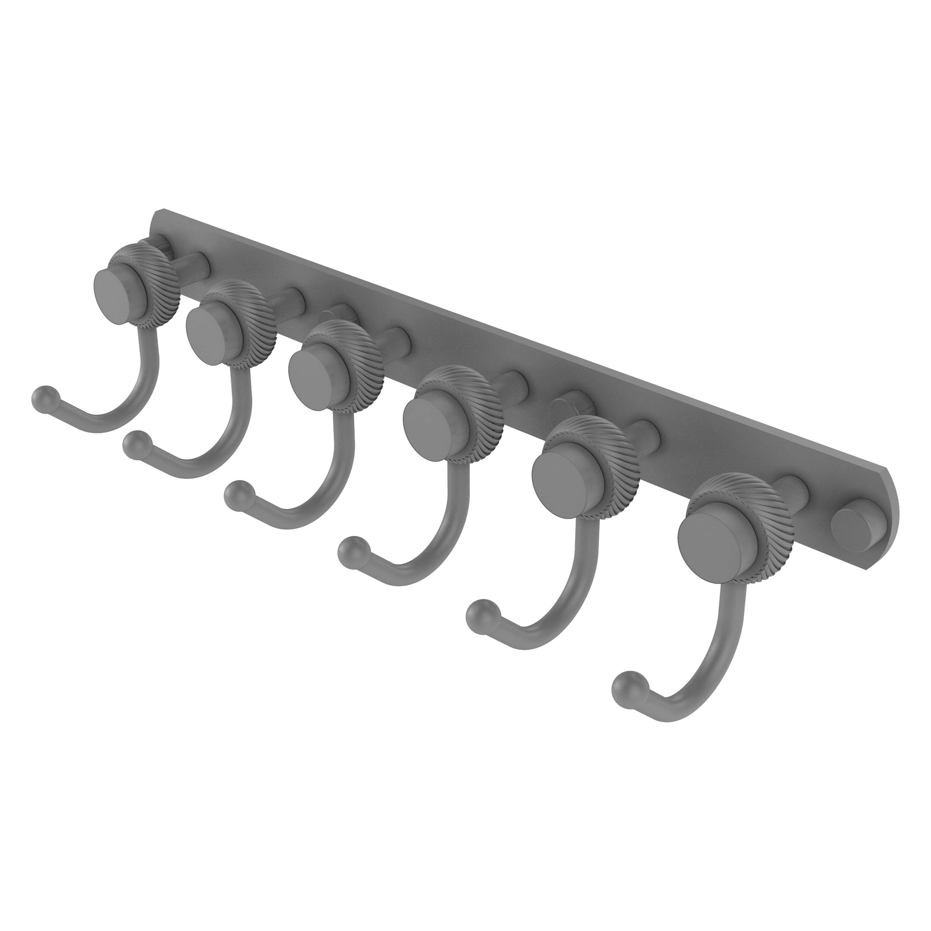 Allied Brass 920T-6-GYM Mercury Matte Gray 6 -Hook Wall mount Towel Hook