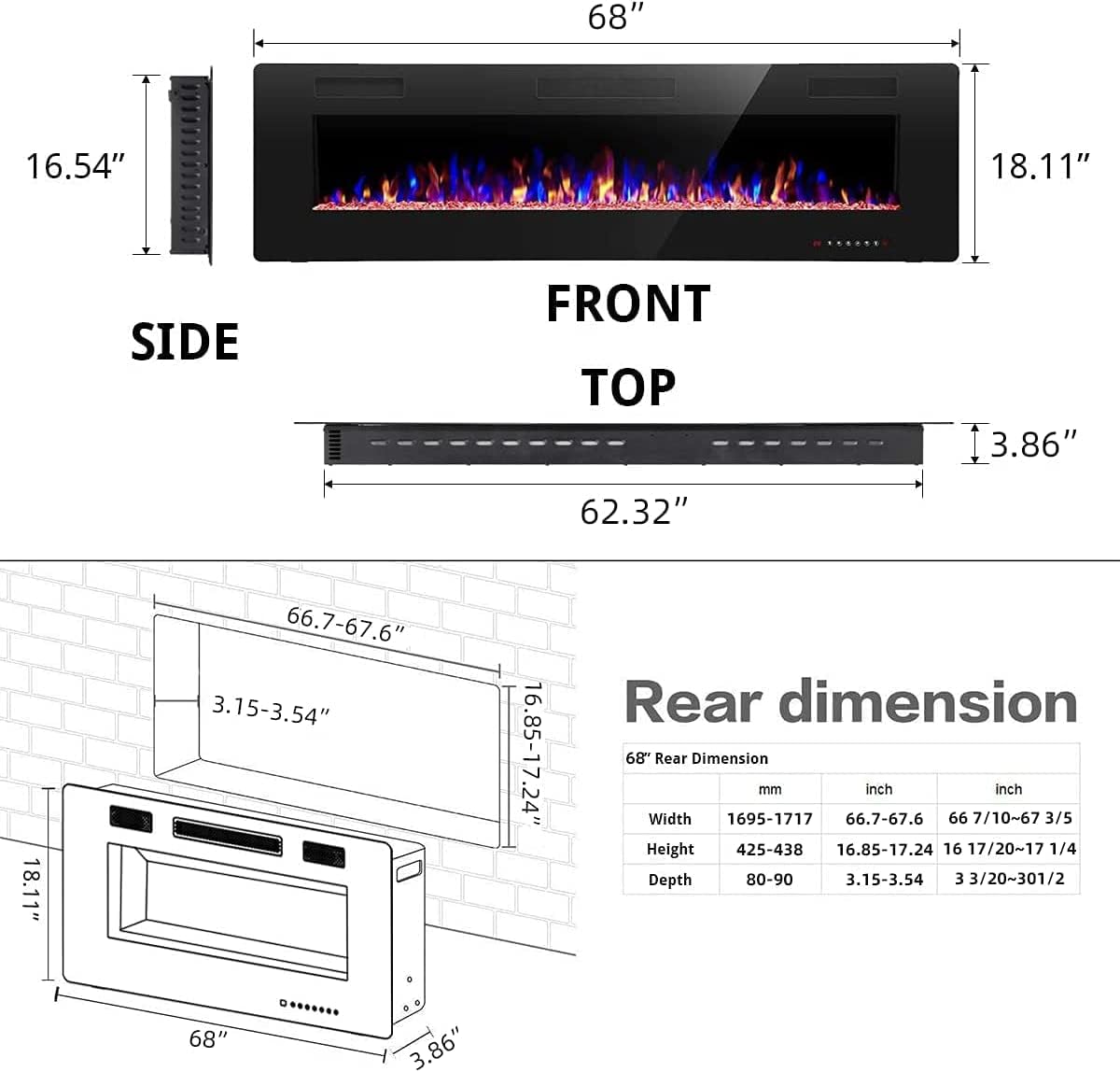 Bestier USLOW-868C3U Electric-Fireplaces - View #5