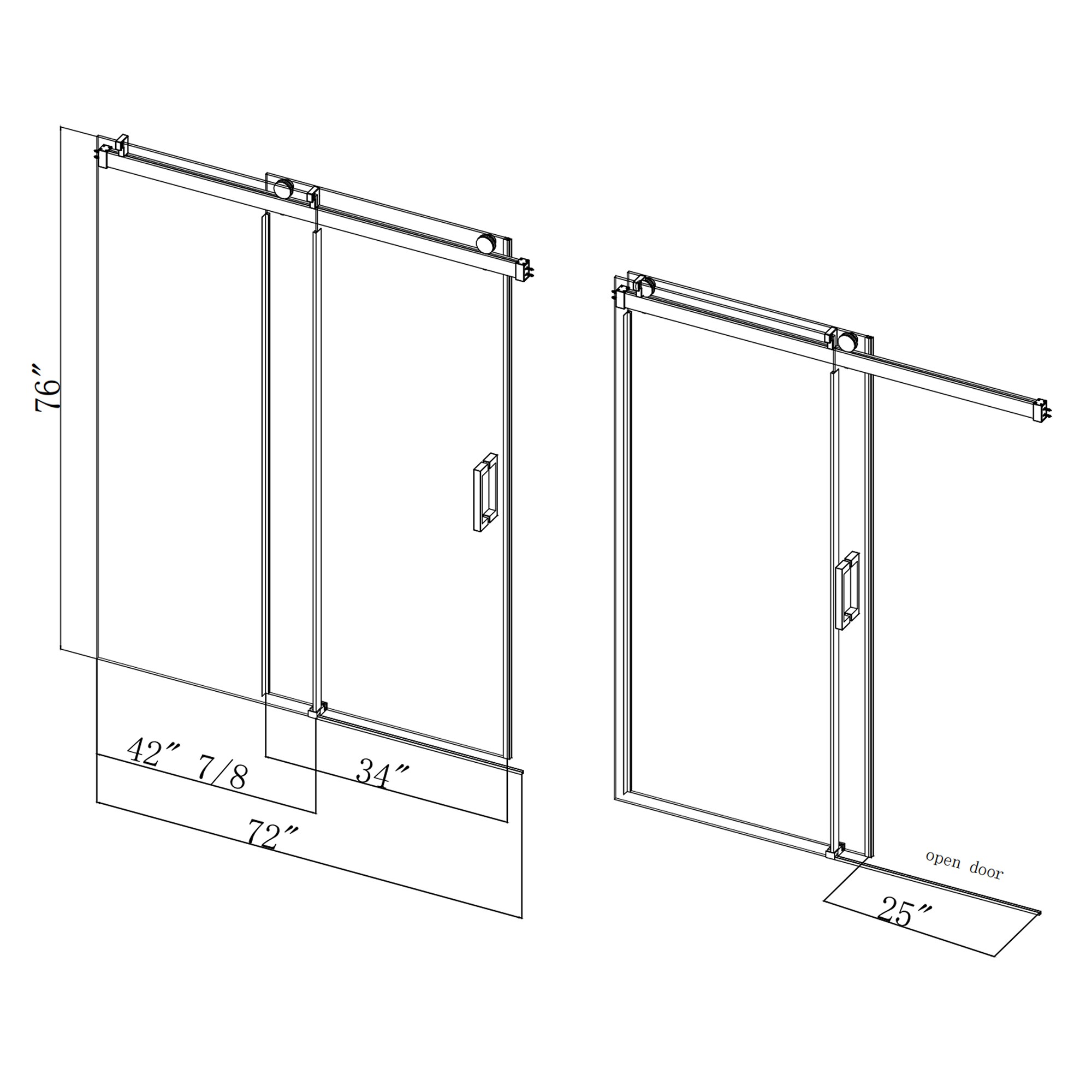 CASAINC CVY-SS08-72BR Shower-Doors - View #8