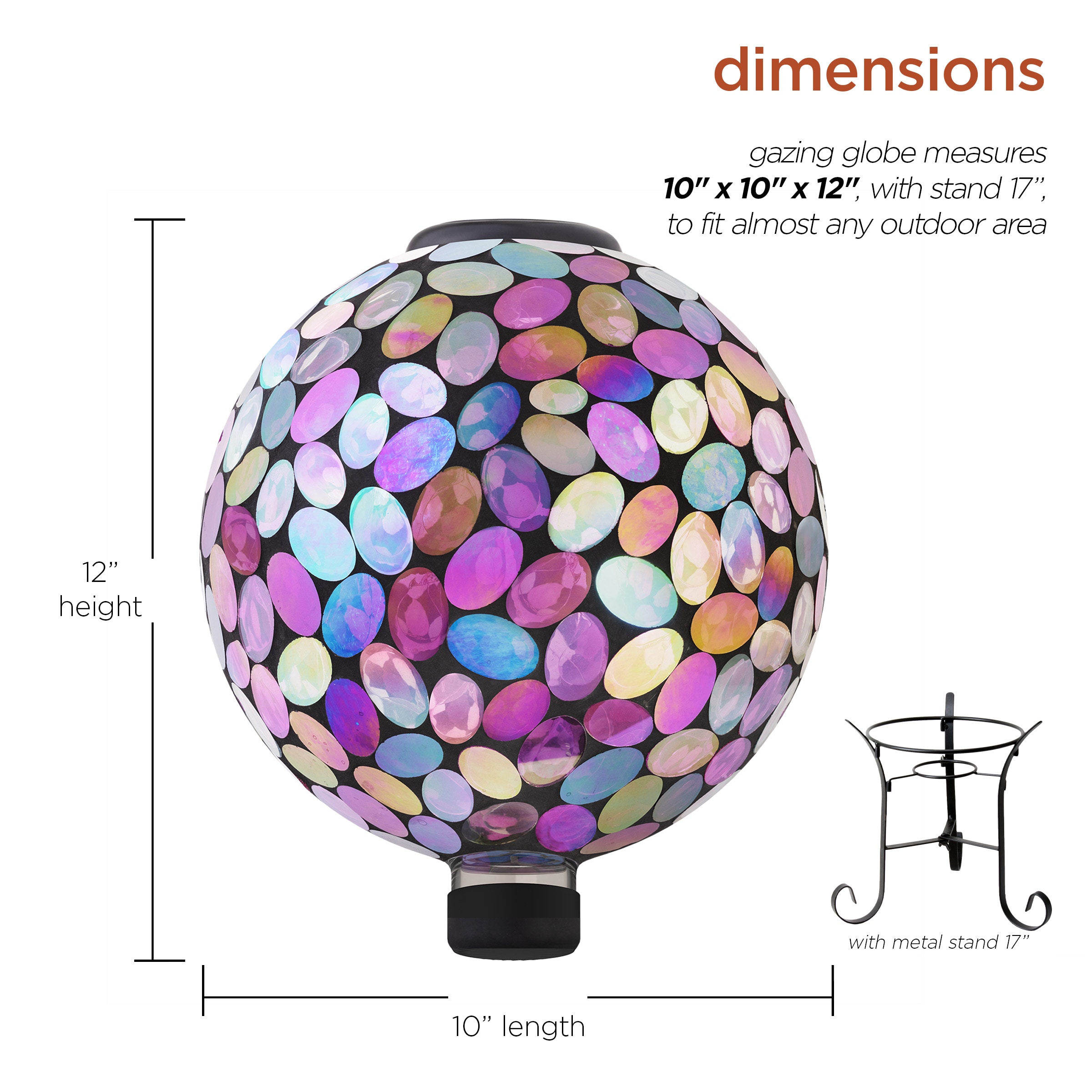 Sun Mosaic Glass Gazing Ball