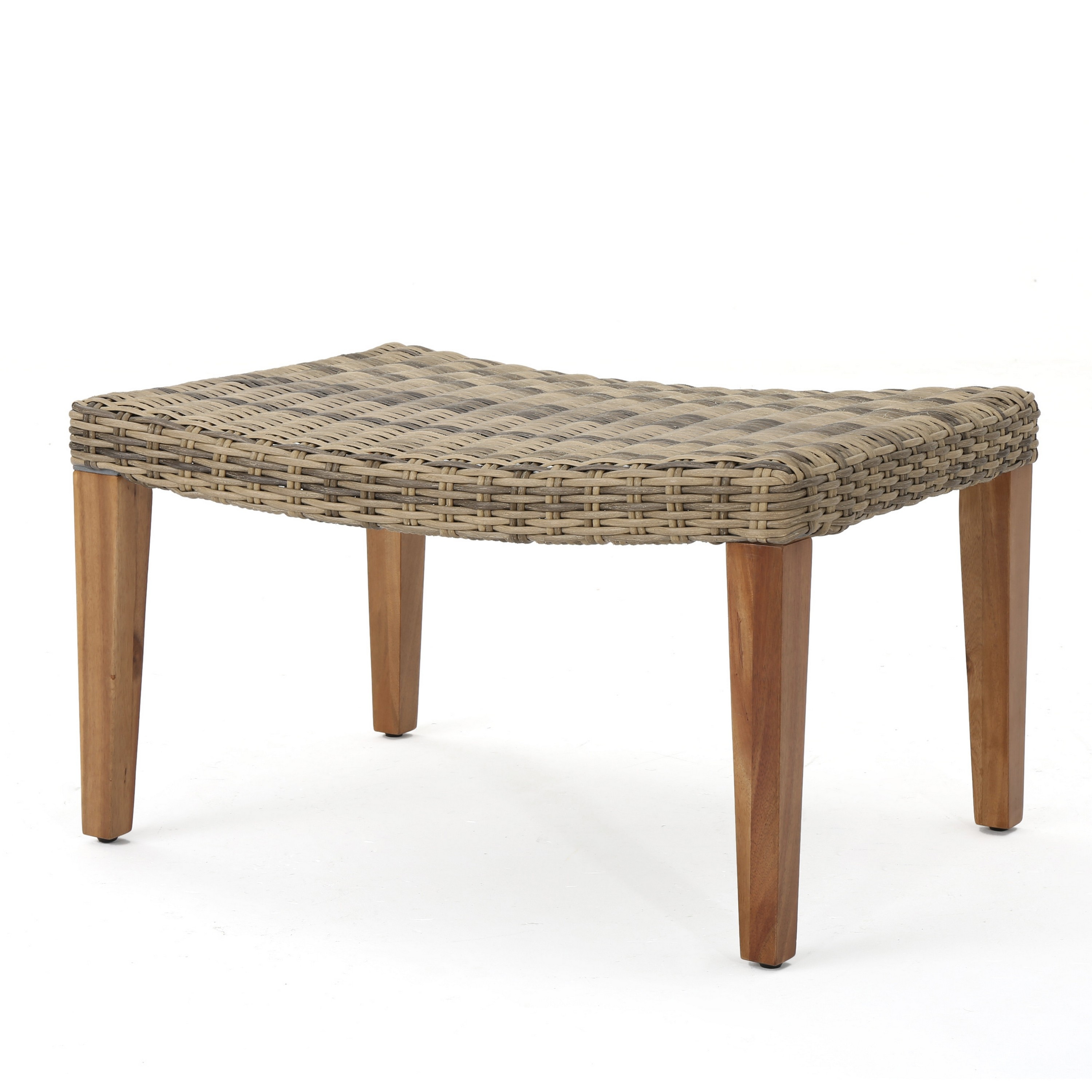 Benzara Natural Brown Wood Ottoman
