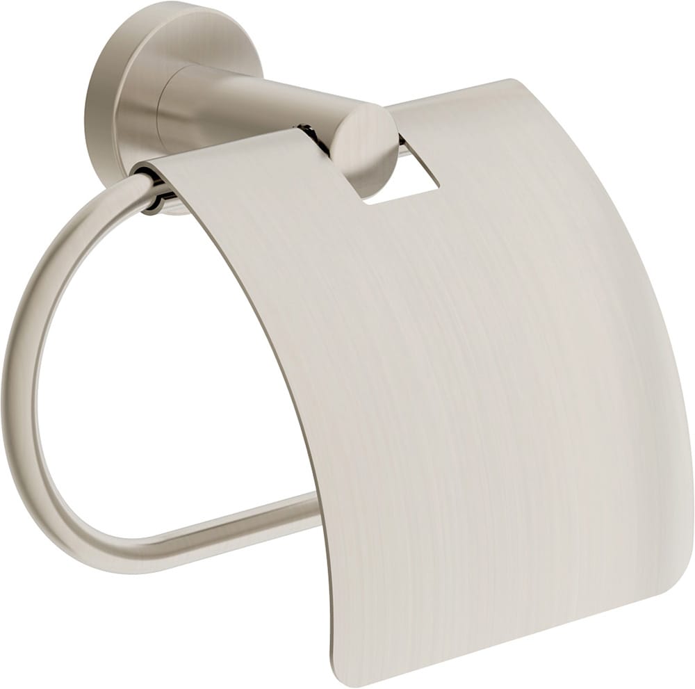 Symmons 353TPC-STN Dia Satin Nickel Wall mount Single post Toilet Paper Holder 1 -Rolls with Storage