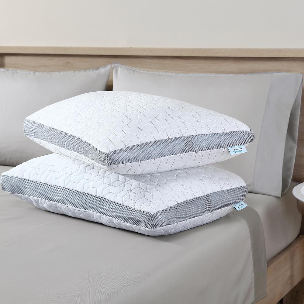 Pack of 2 Amrapur Overseas Bamboo Memory Foam Pillow Queen White 