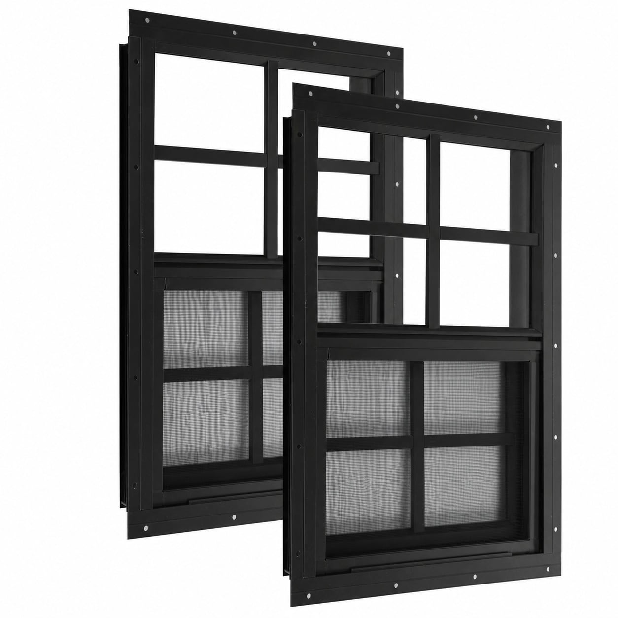 Aoibox  18 in W x 27 in H Aluminum Sliding Window with Tempered Glass and Stainless Steel Screen for Sheds