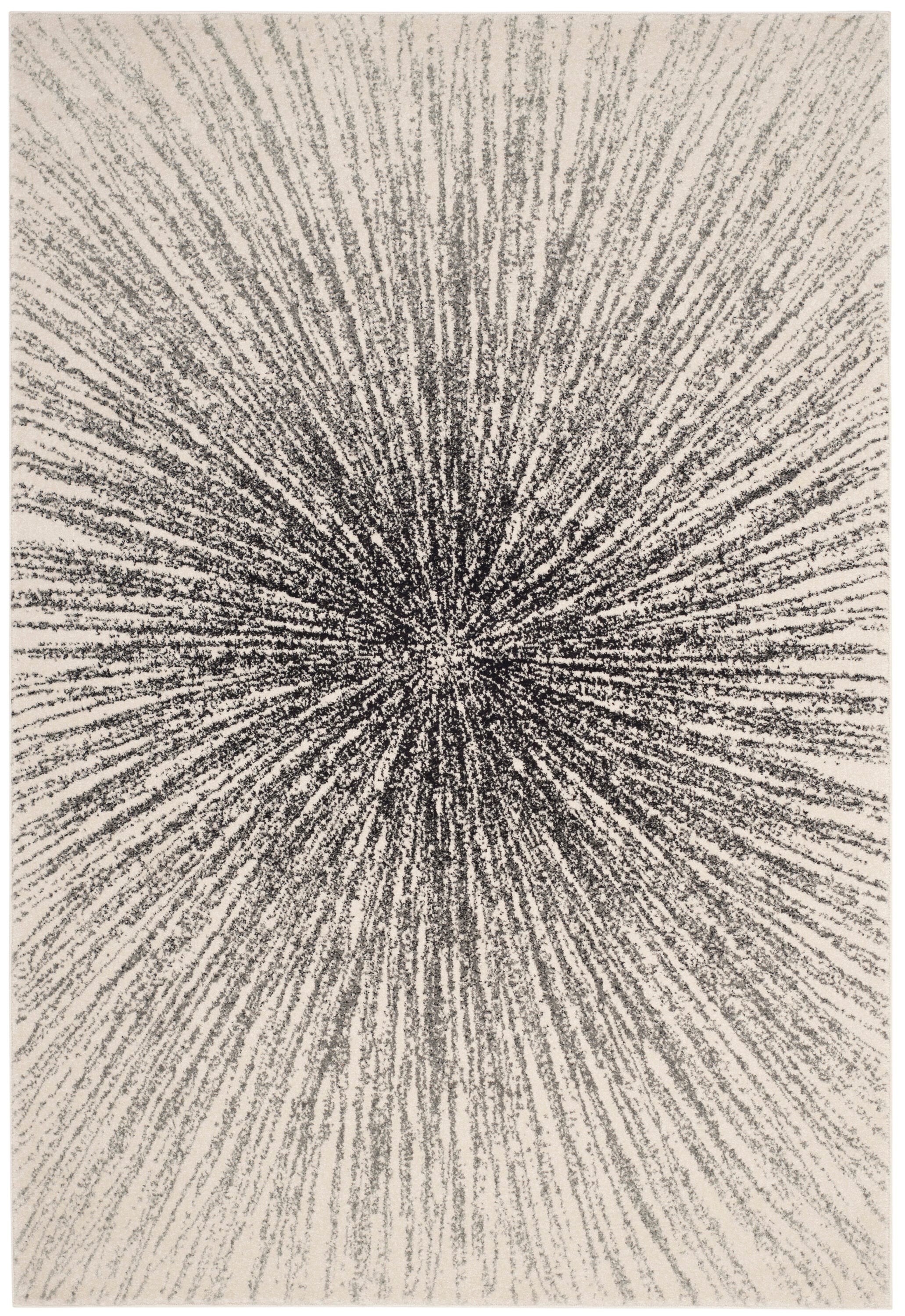 Safavieh EVK228K-5 Evoke Jude 5 x 8 (ft) Loomed Synthetic Black/Ivory Rectangular Indoor Floral/Botanical Bohemian/Eclectic Area rug