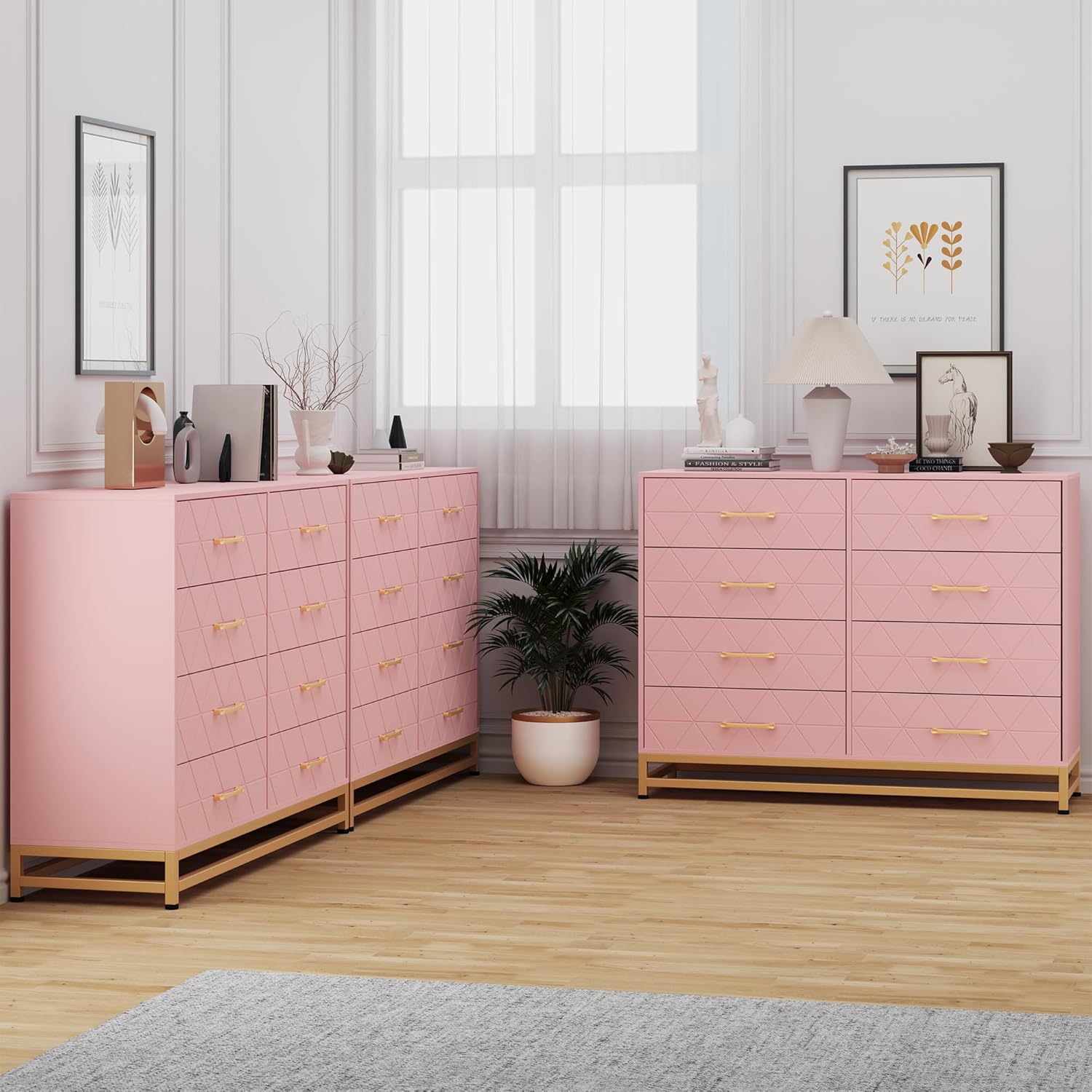 Der Rose Chests of Drawers Metal Handle Modern Design Dresser for ...
